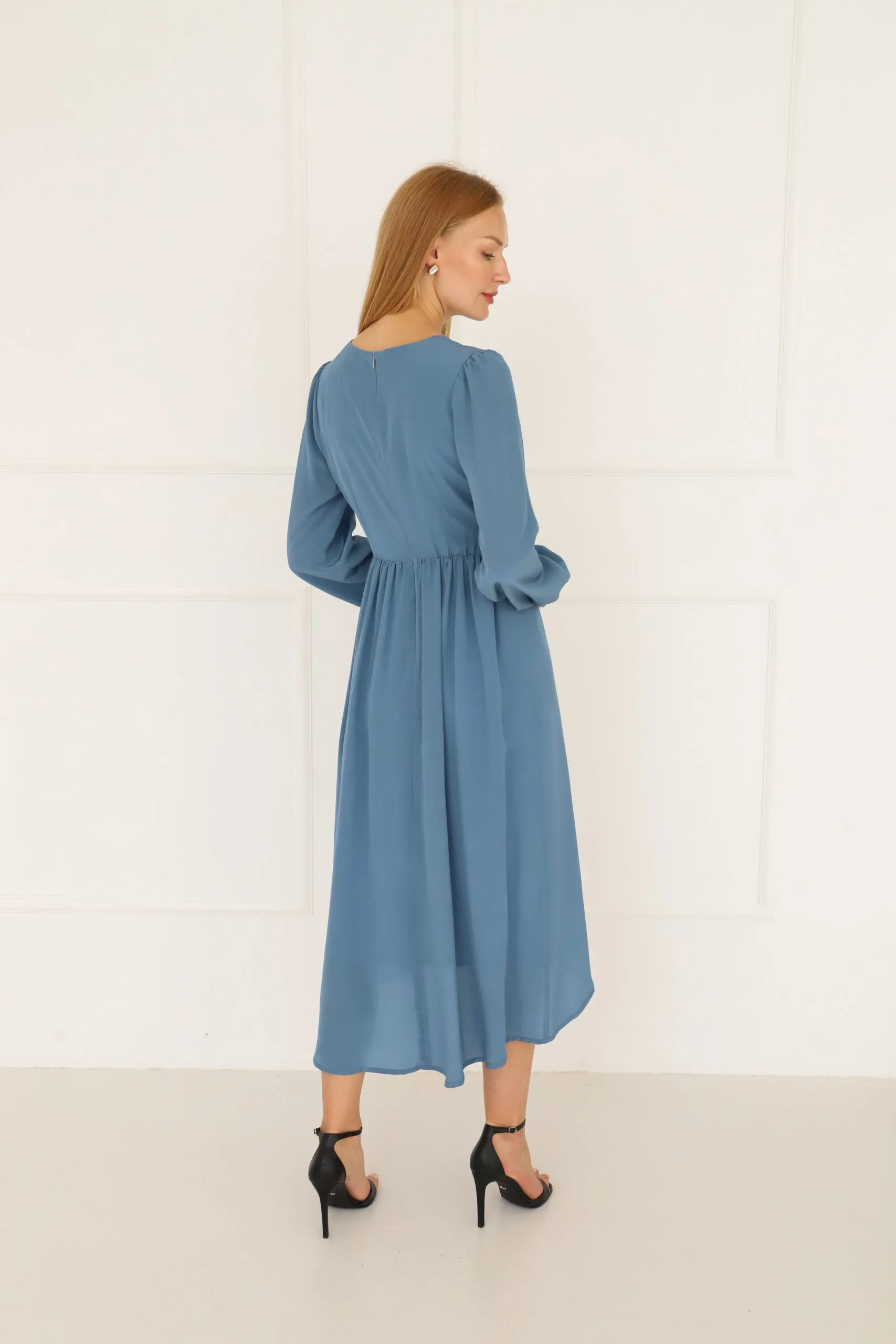 Blue Silk Maxi Dress