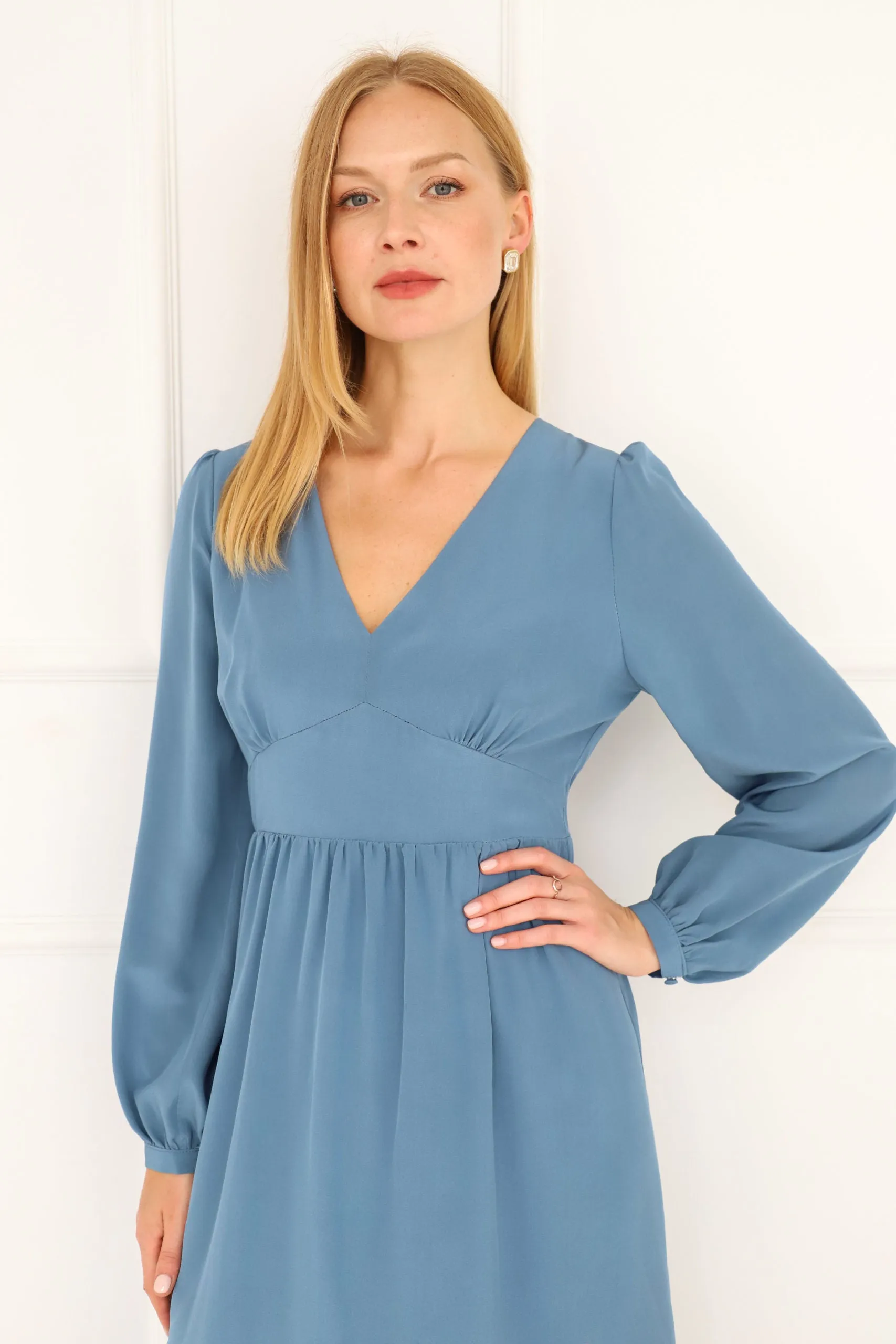 Blue Silk Maxi Dress