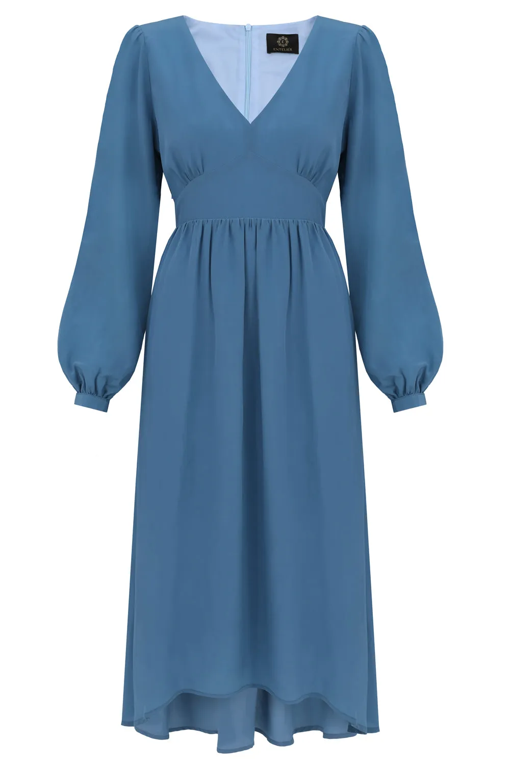 Blue Silk Maxi Dress