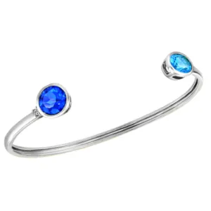 BLUE TOPAZ AND DIAMOND BANGLE