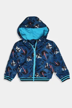 Blue Troopers Print Padded Boys Jacket