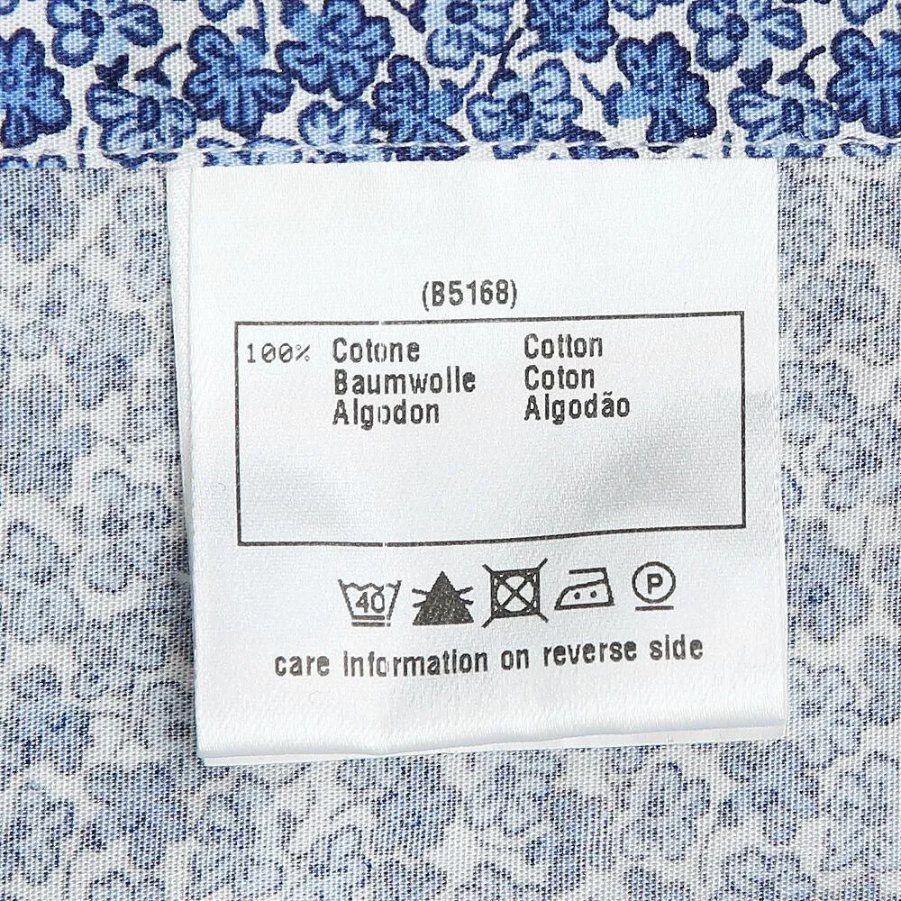 Blue White Floral Cotton Casual Shirt