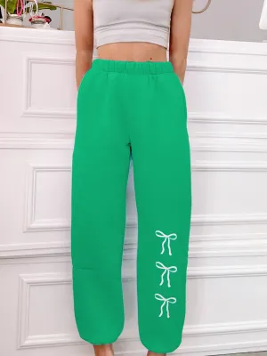 Blushing Bow Sweatpants | Green