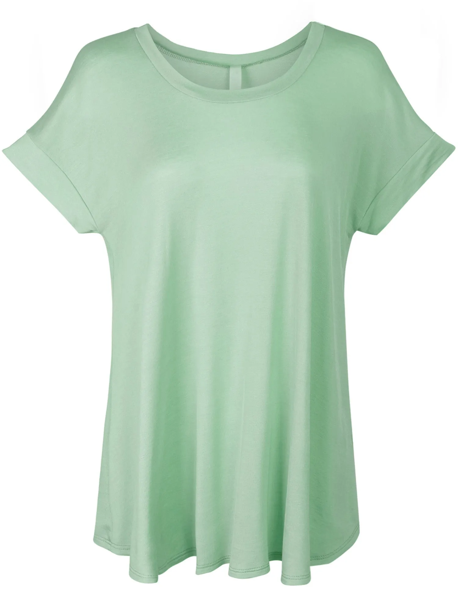 Boat Neck Short Sleeve Flowy Top T-shirts