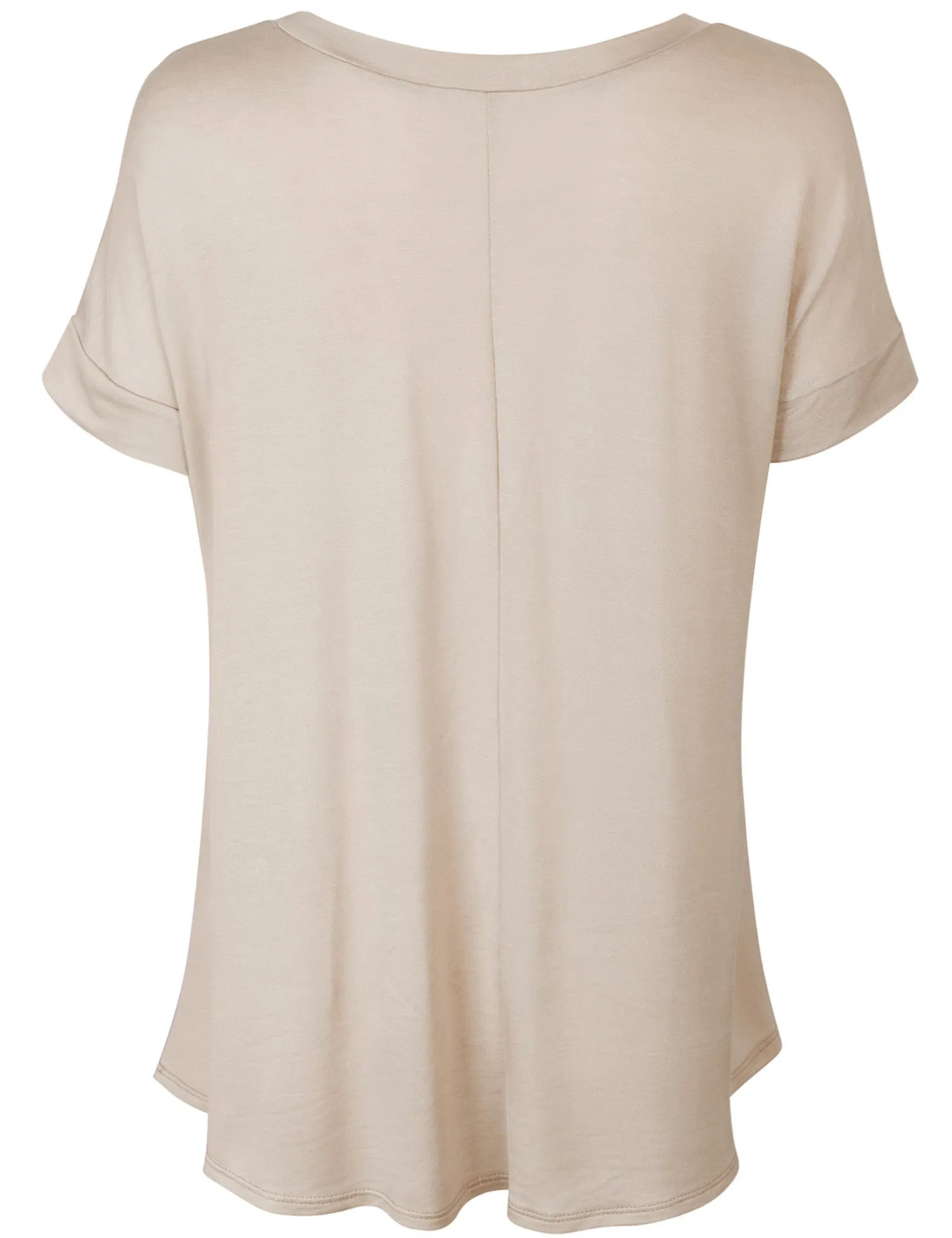 Boat Neck Short Sleeve Flowy Top T-shirts