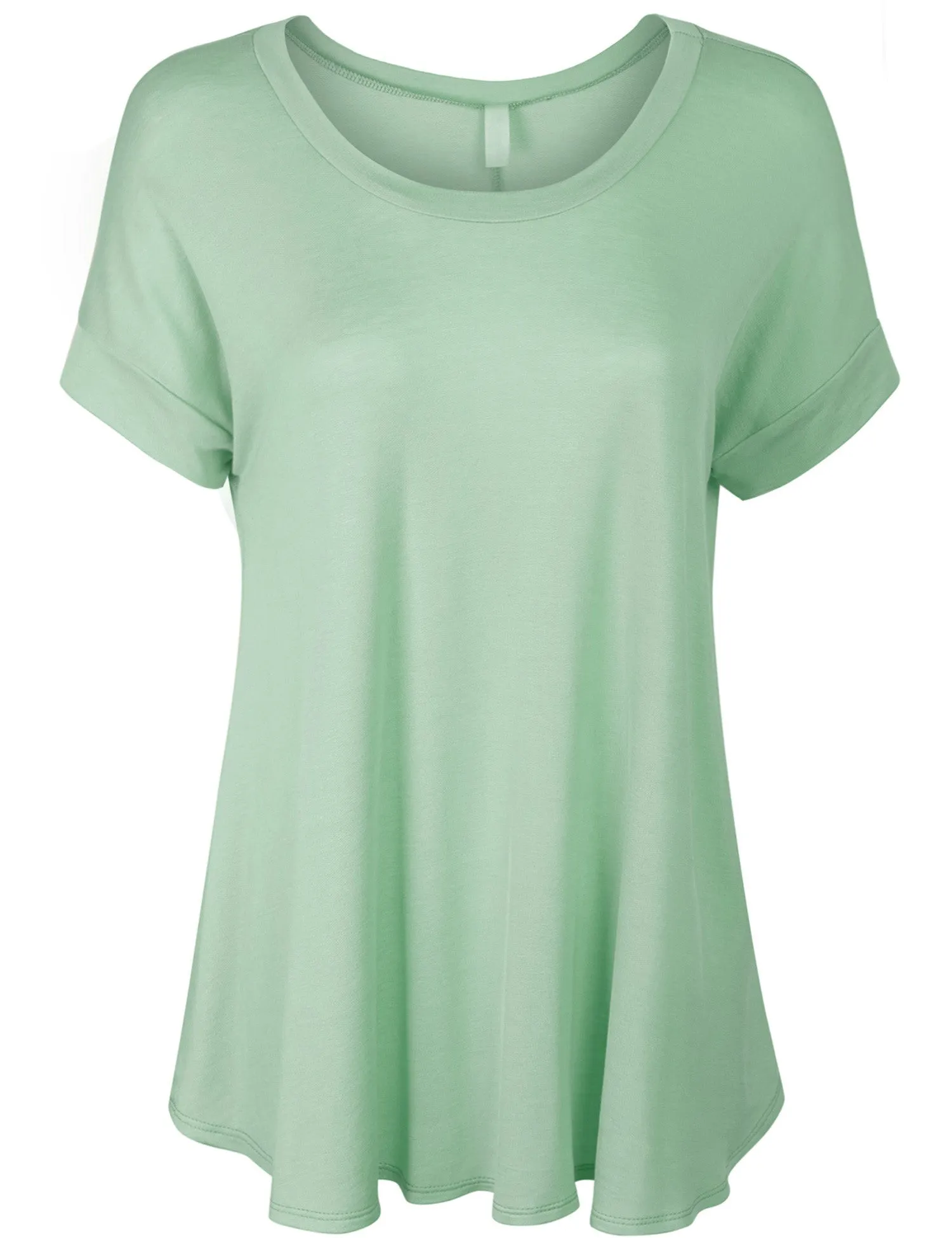 Boat Neck Short Sleeve Flowy Top T-shirts