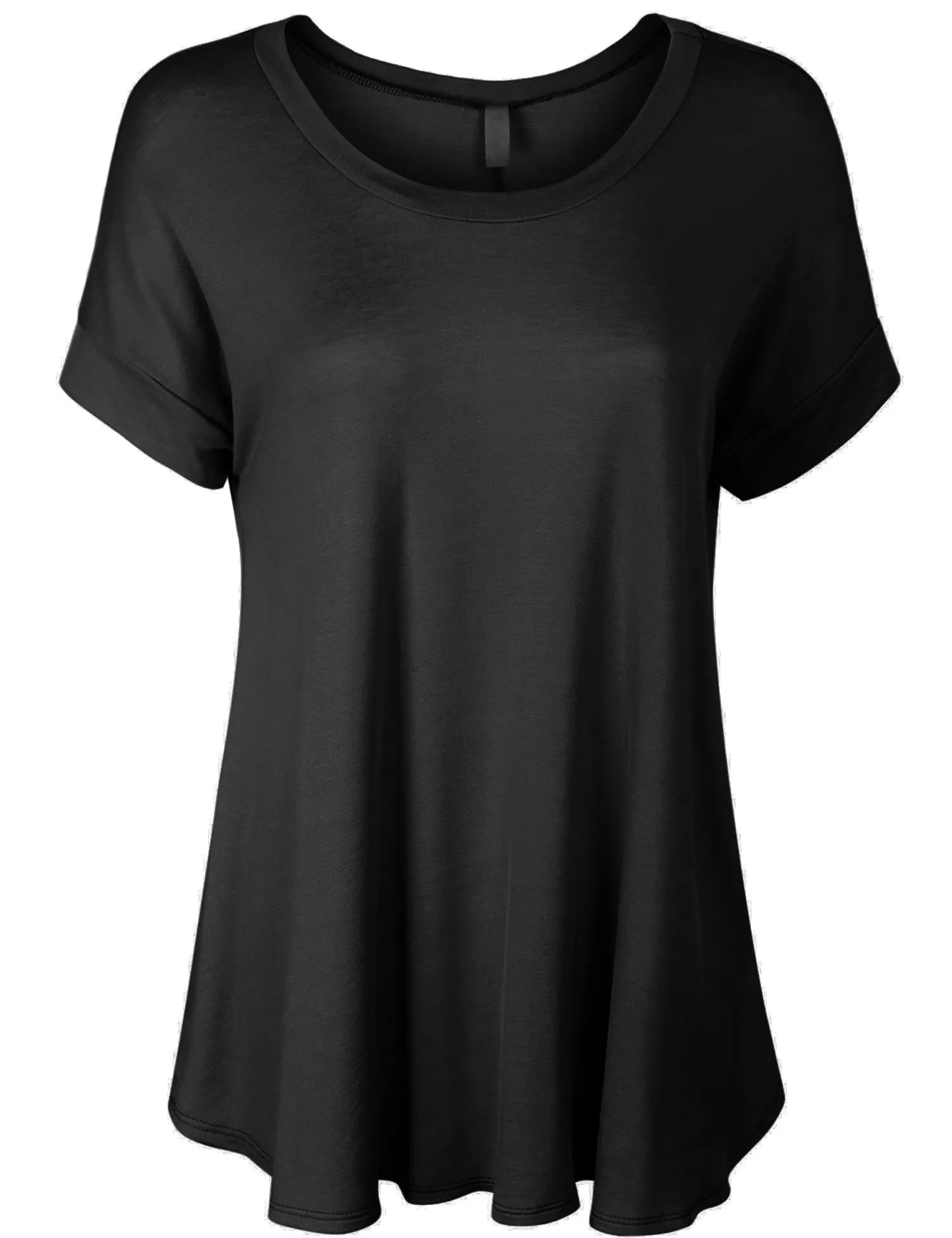 Boat Neck Short Sleeve Flowy Top T-shirts