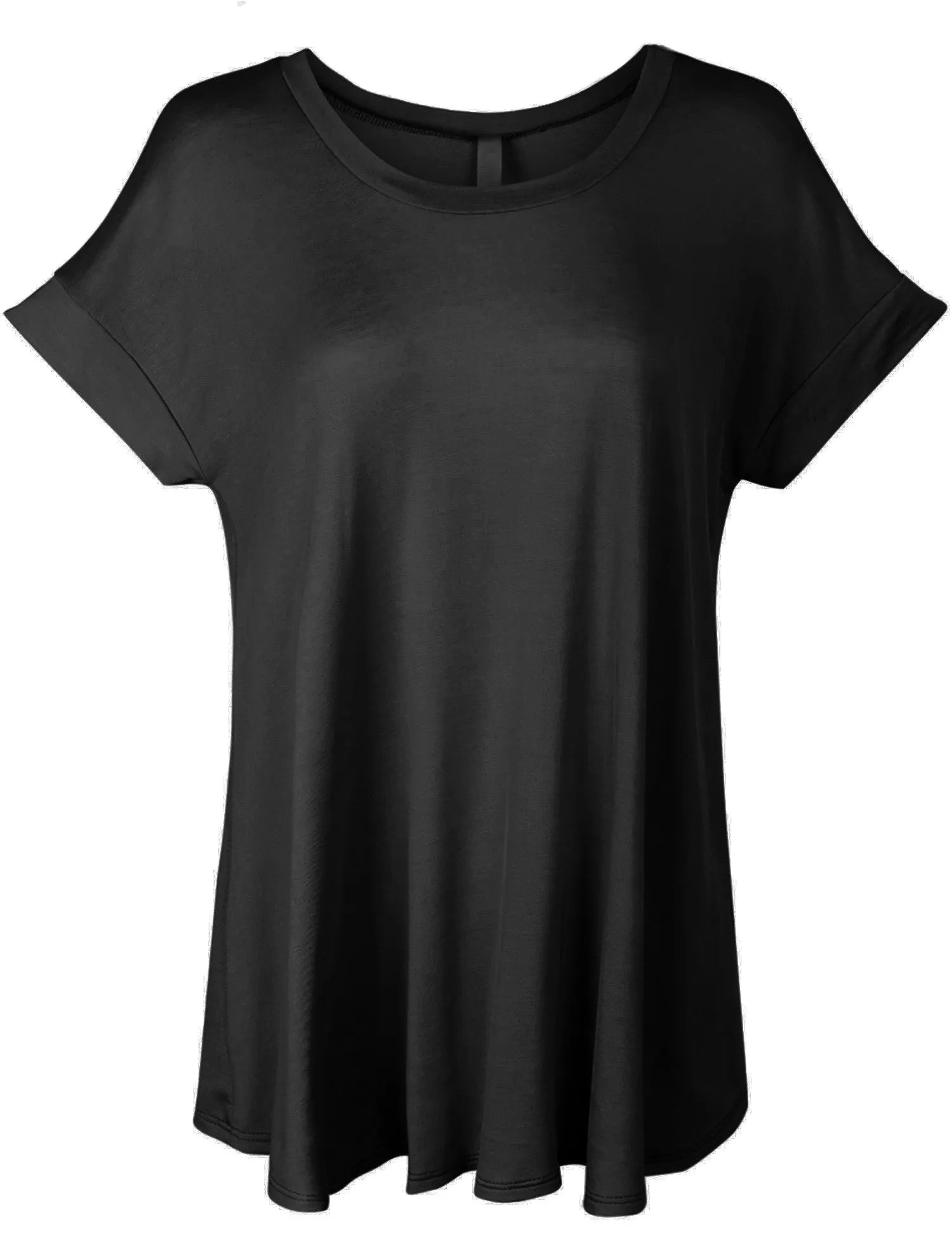 Boat Neck Short Sleeve Flowy Top T-shirts