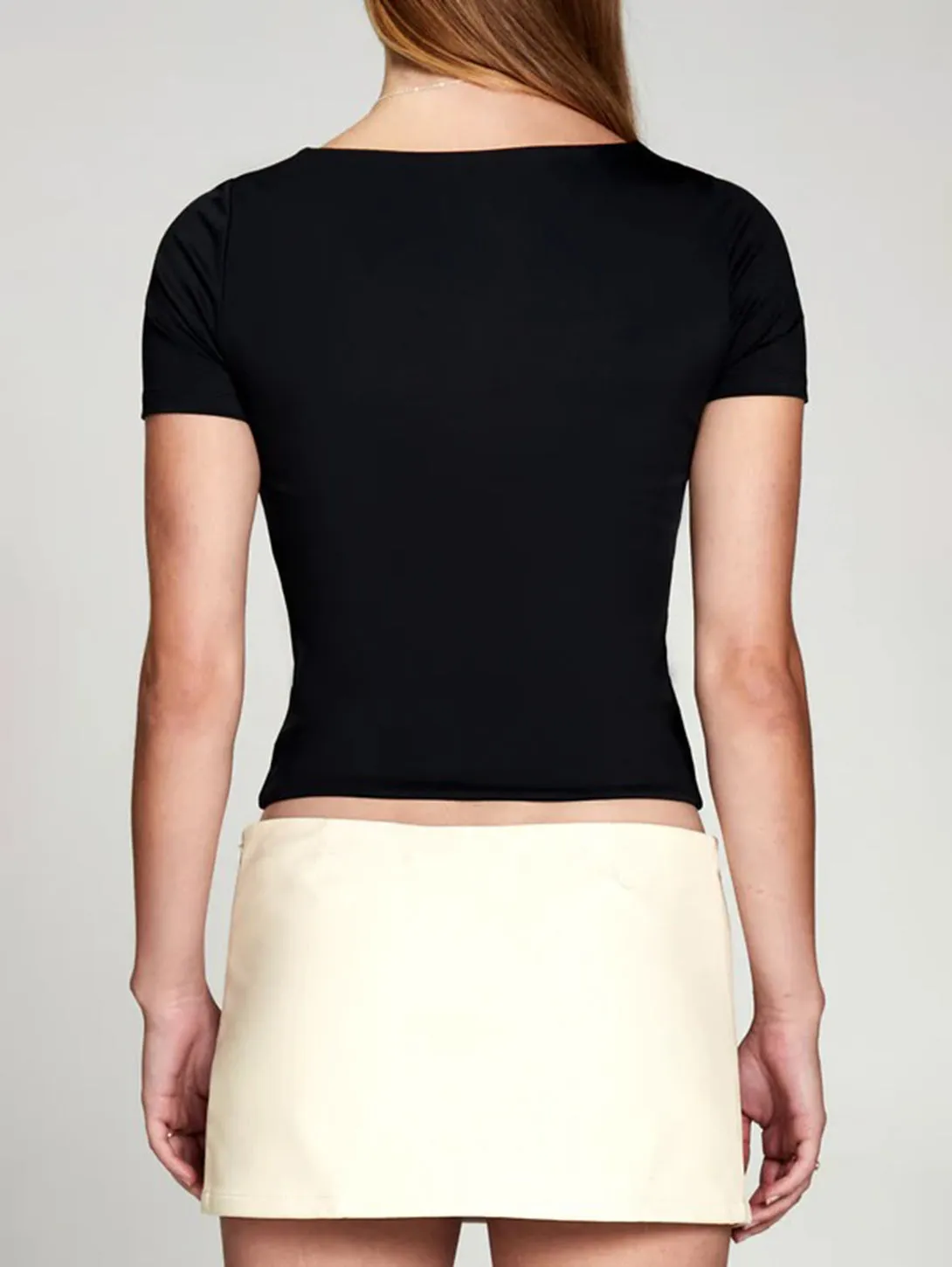 Body Hug Short Sleeve Top - Black