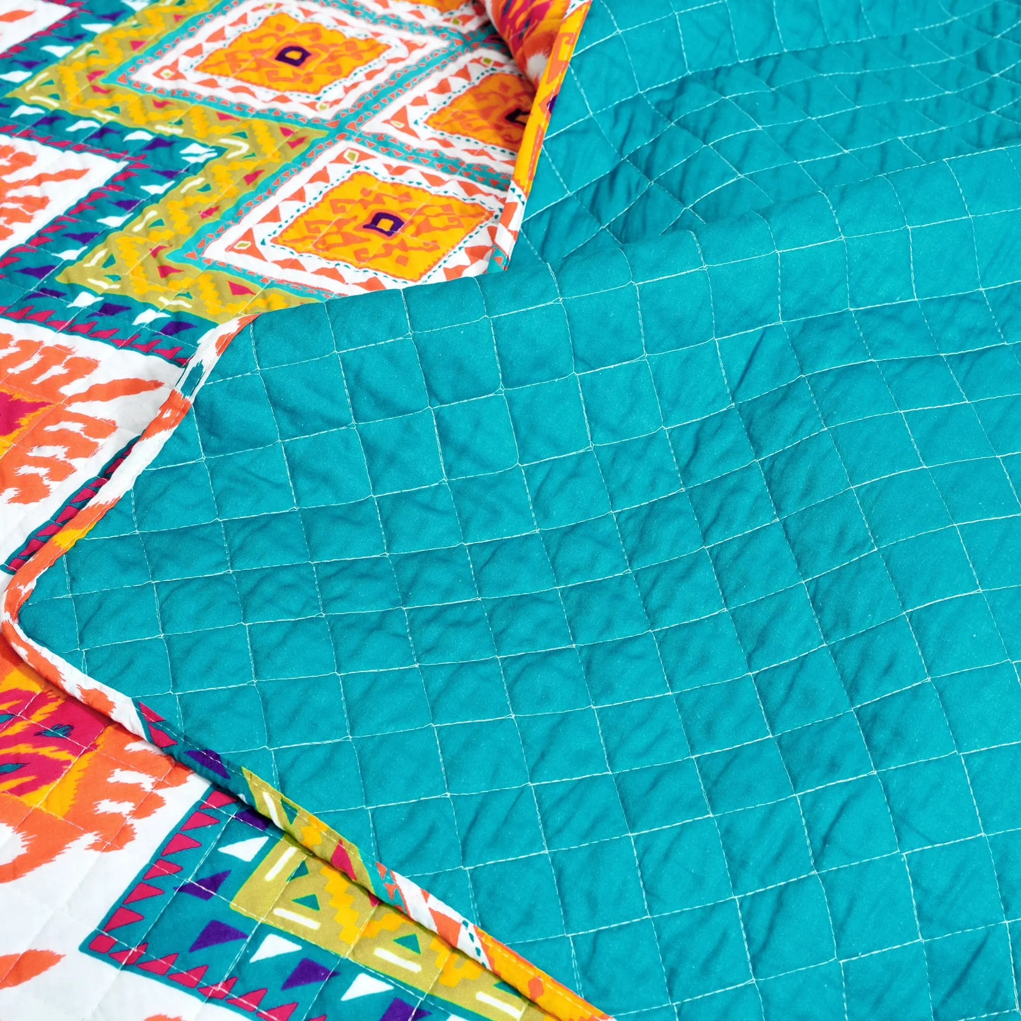 Boho Chevron Reversible Cotton Throw Blanket