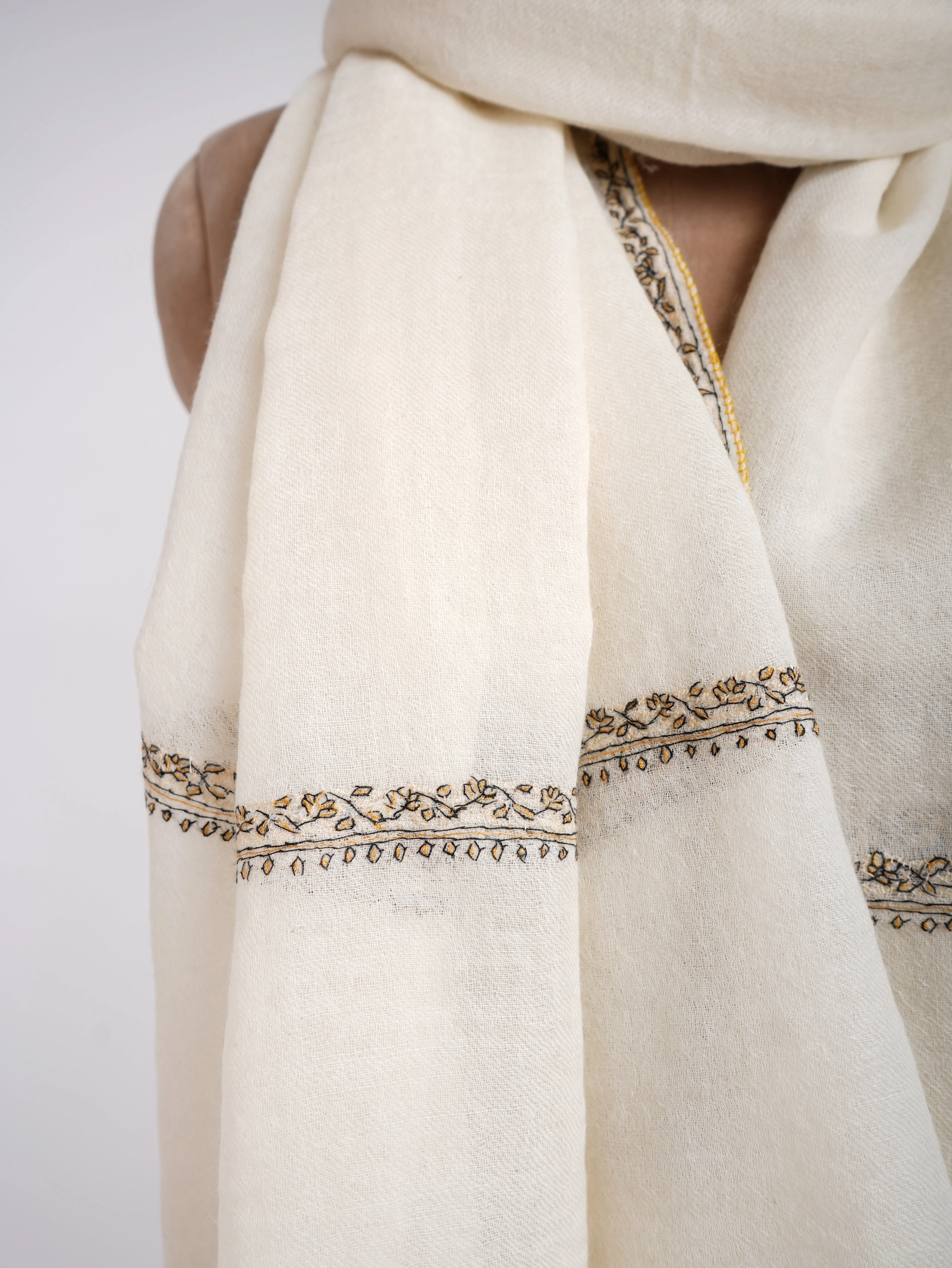 Boiled Wool Hand Embroidered Wrap