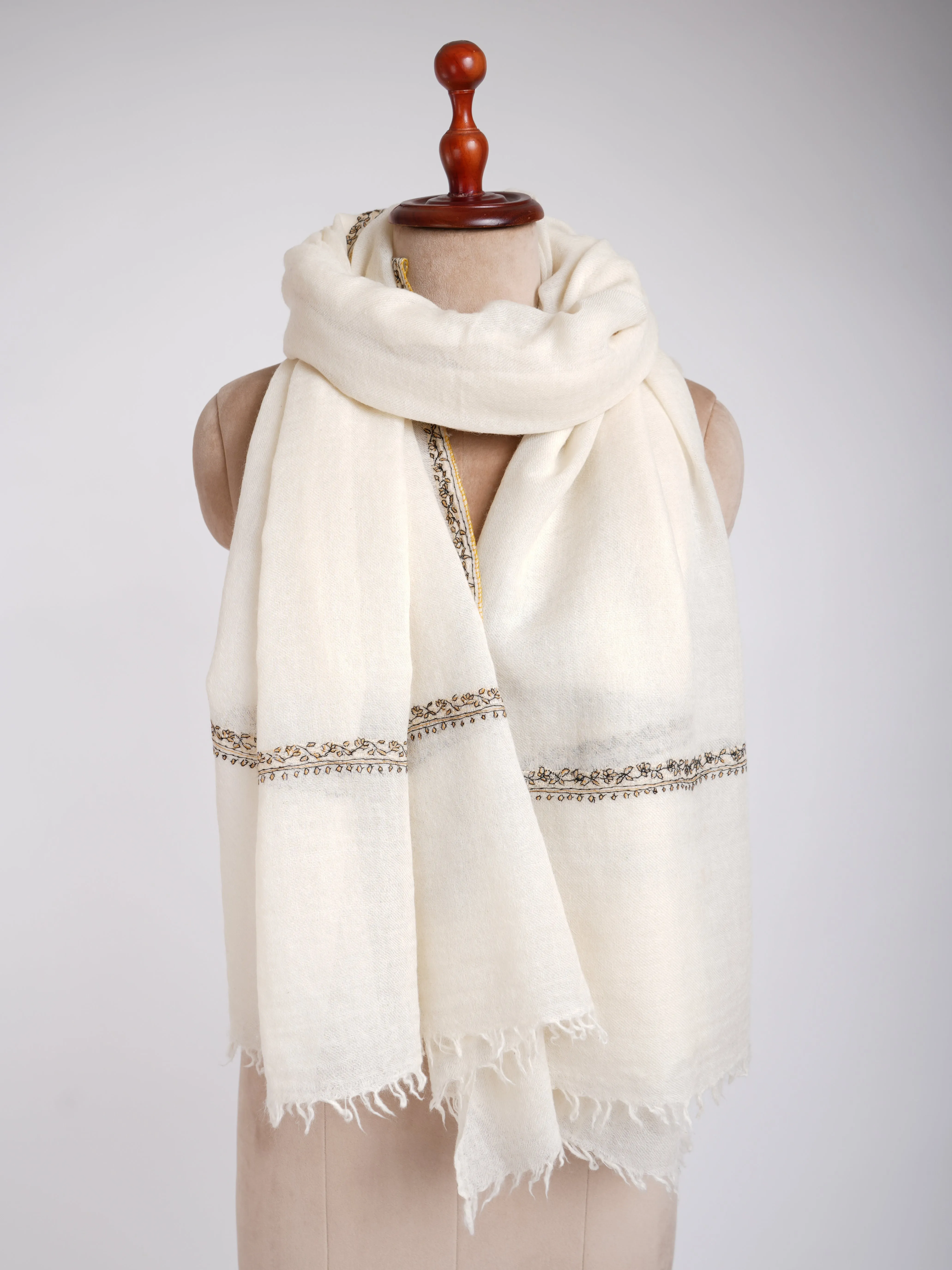 Boiled Wool Hand Embroidered Wrap