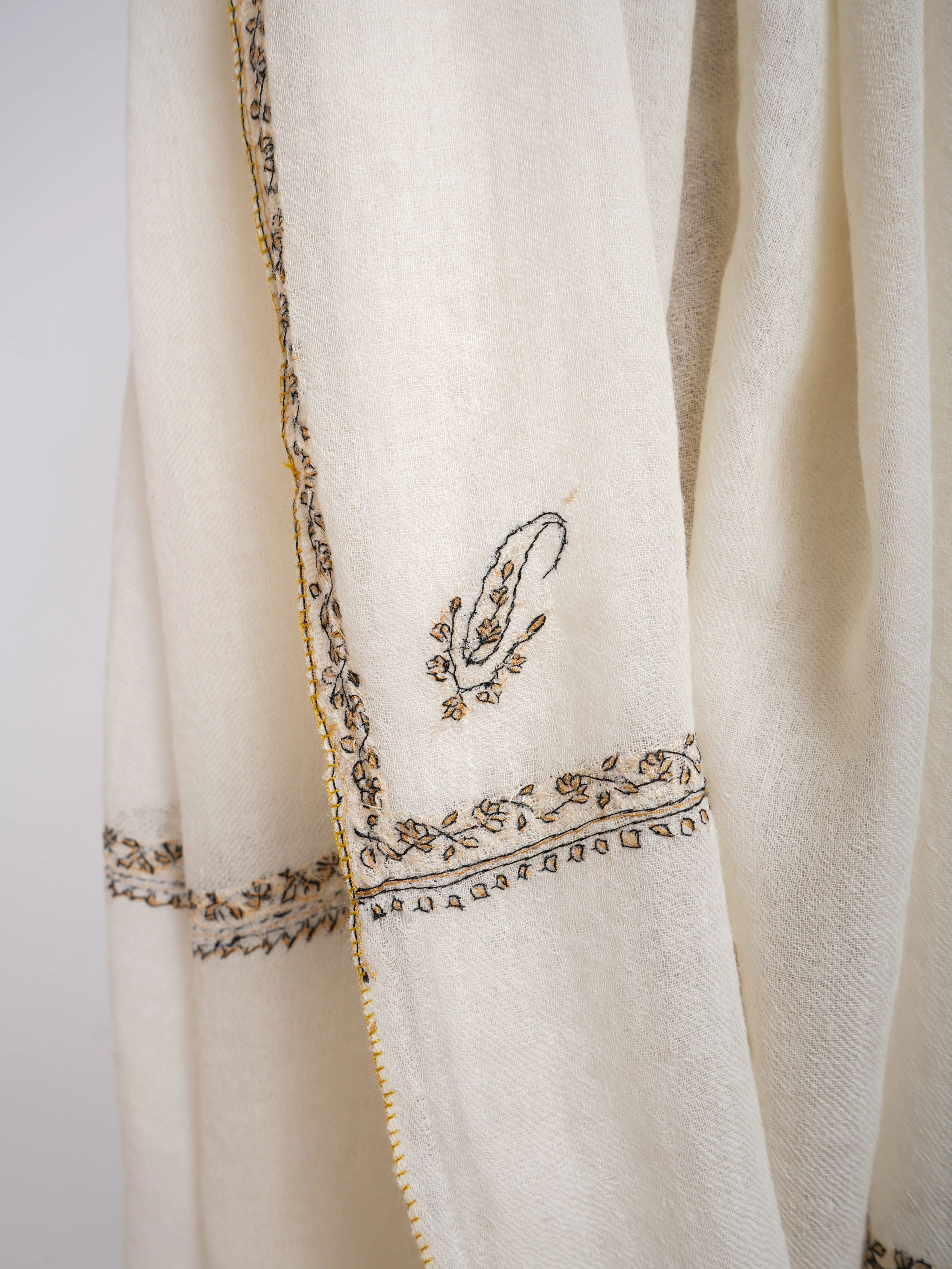 Boiled Wool Hand Embroidered Wrap