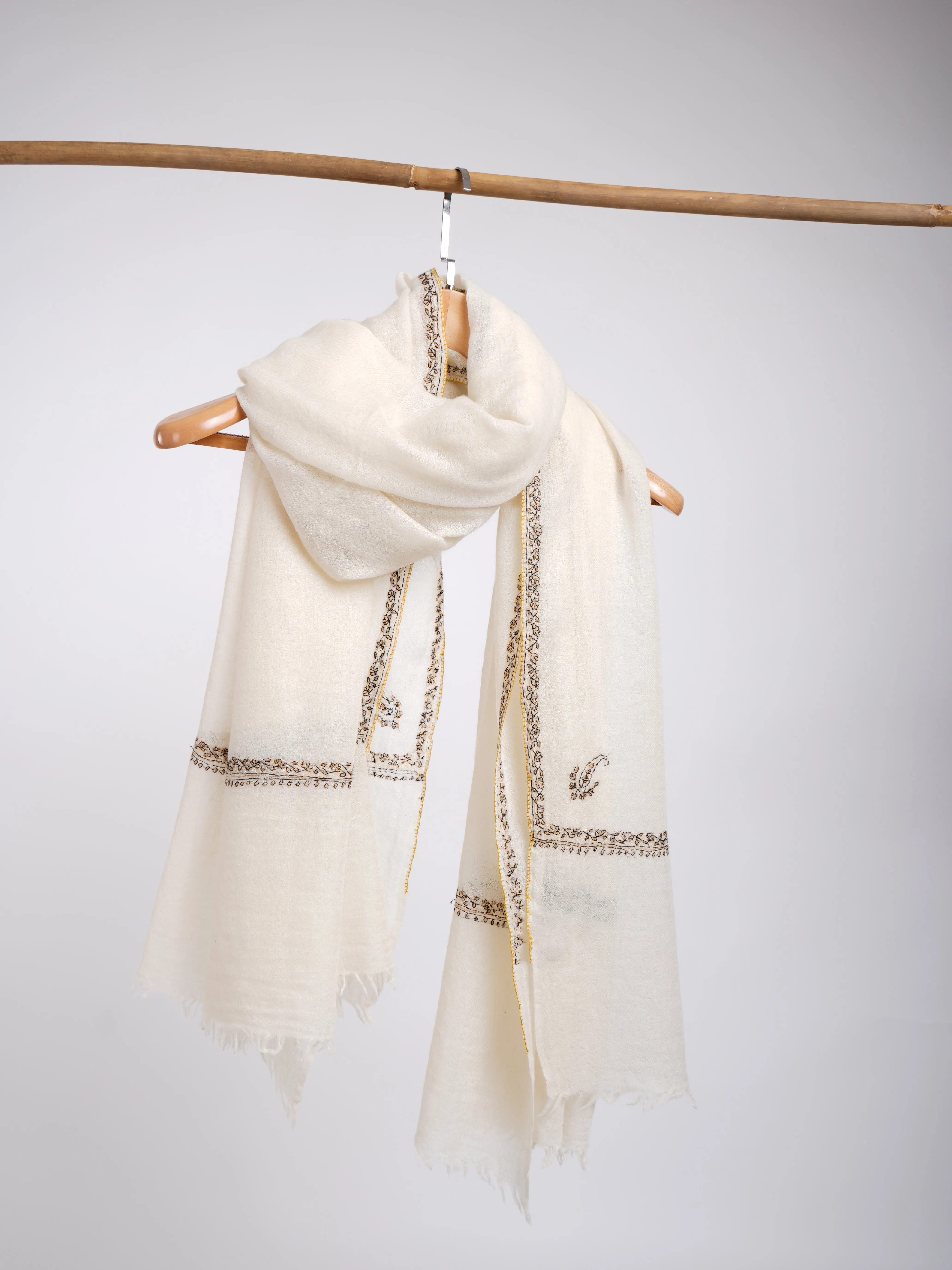 Boiled Wool Hand Embroidered Wrap
