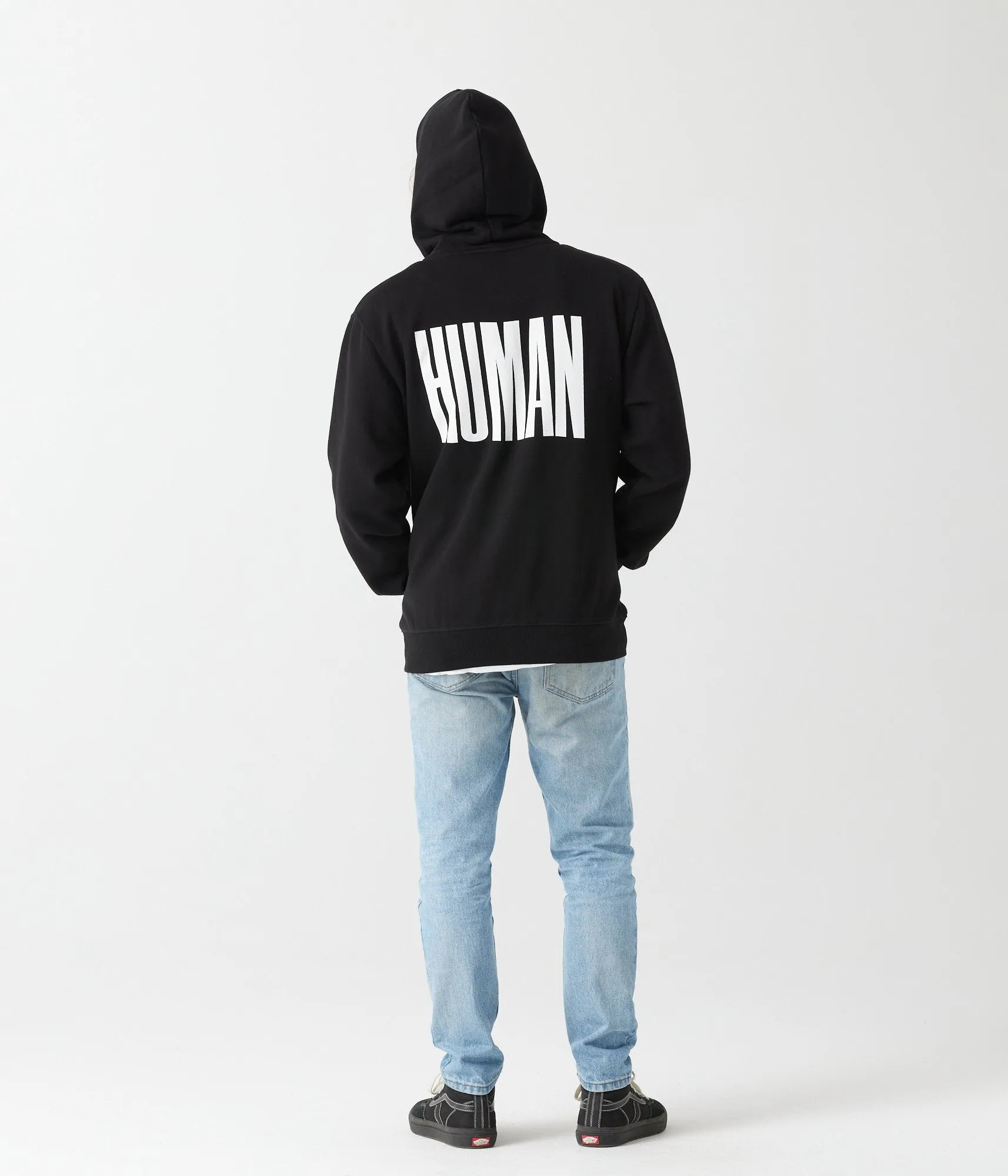 Bold Human Zip Hoodie - Black