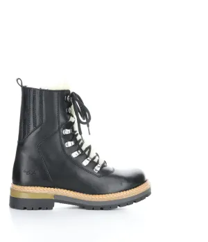 Bos and Co Ada Black Leather Merino Wool Bootie