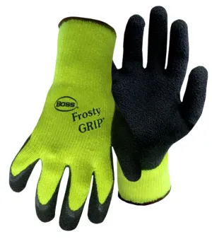 Boss 8439NX Work Gloves, XL, 12 in L, Knit Wrist Cuff, Acrylic/Latex, Black/Hi-Viz Green :PR: QUANTITY: 1