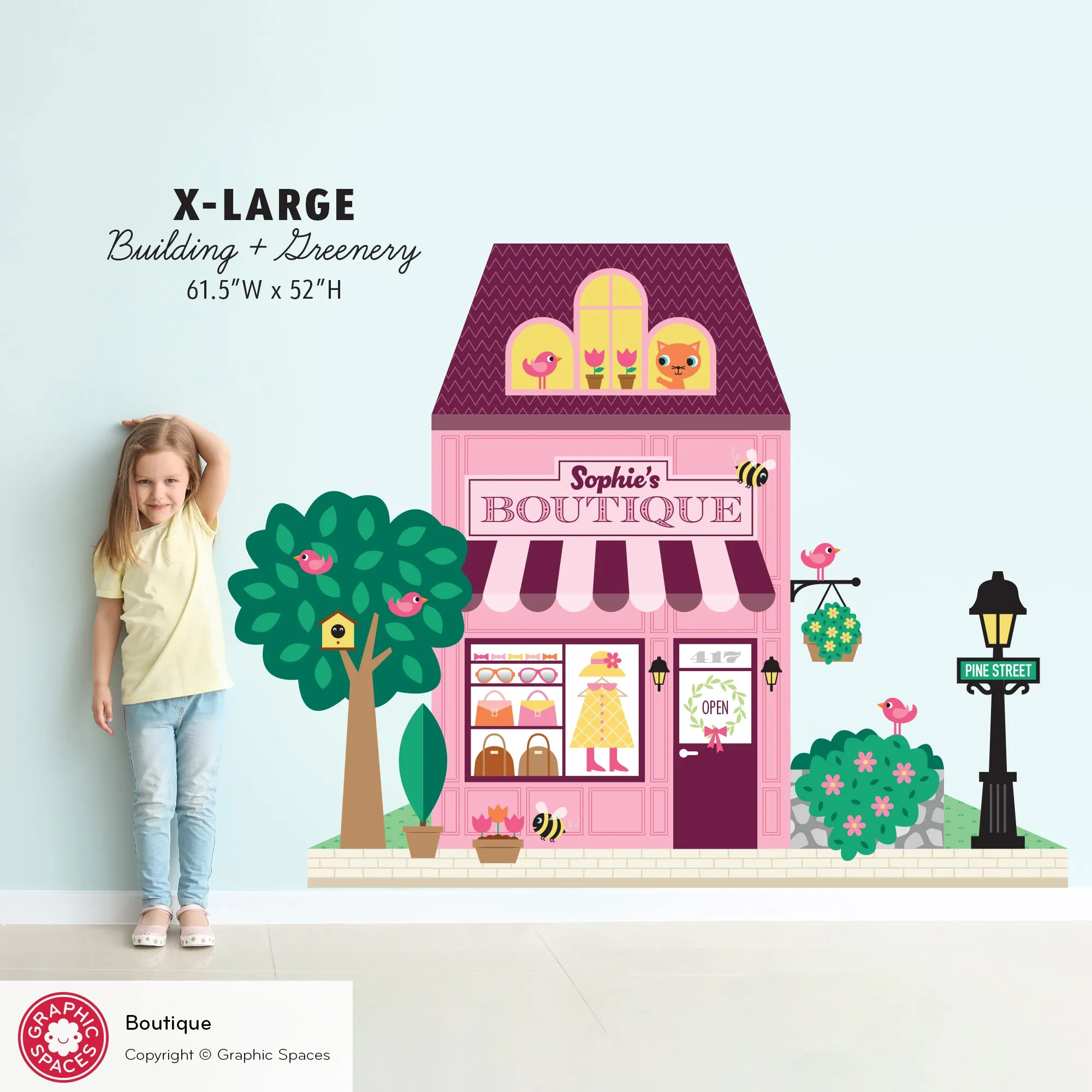Boutique Fabric Wall Decal - Happy Town