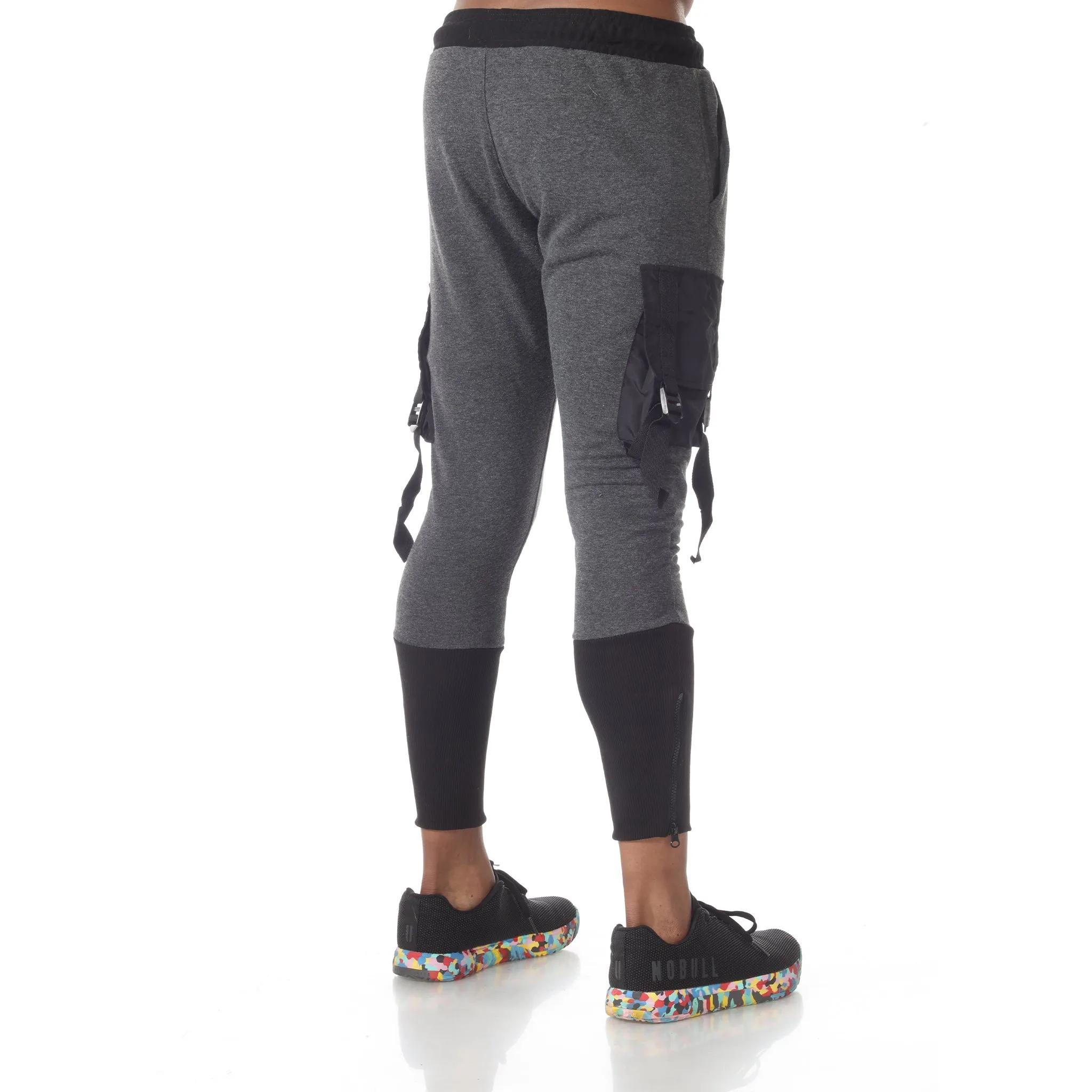 Bowie Charcoal Fashion Jogger with Black Cargo Pockets