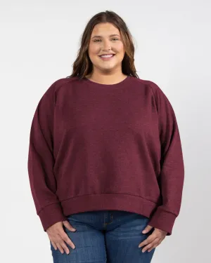 Boxy Raglan Pullover | Maroon