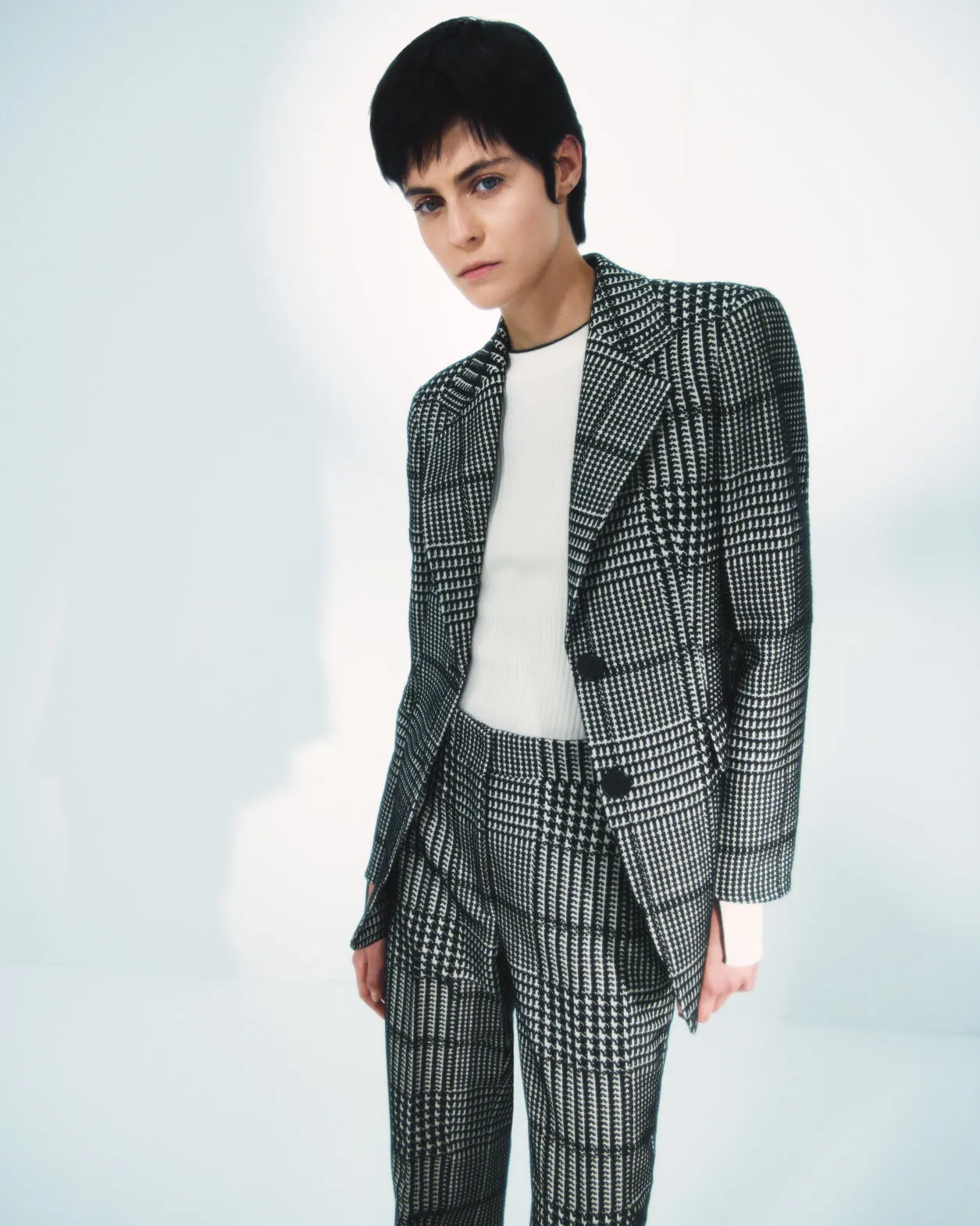 Boyfriend Jacket in Glen Check Jacquard