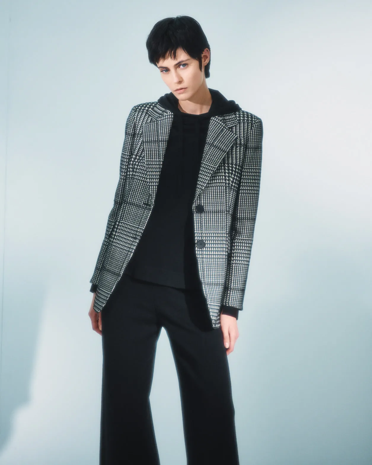 Boyfriend Jacket in Glen Check Jacquard