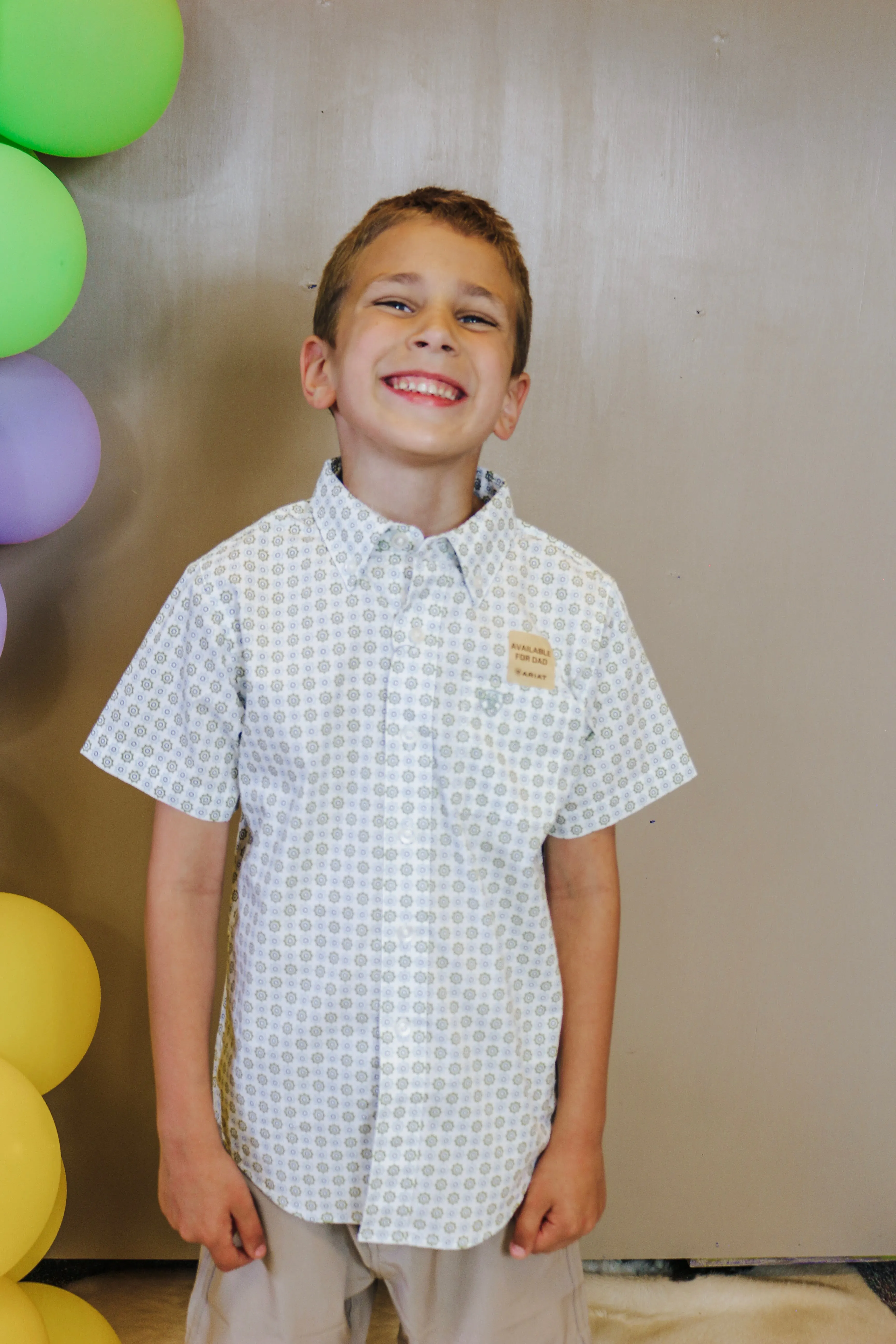 Boys Ariat Award Classic Green Button Up Tee