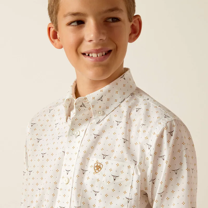 Boy's Ariat Edmond Classic Fit Shirt - White