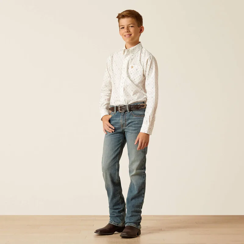 Boy's Ariat Edmond Classic Fit Shirt - White
