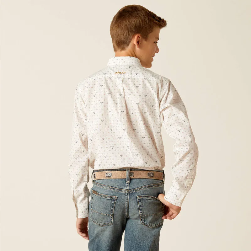 Boy's Ariat Edmond Classic Fit Shirt - White