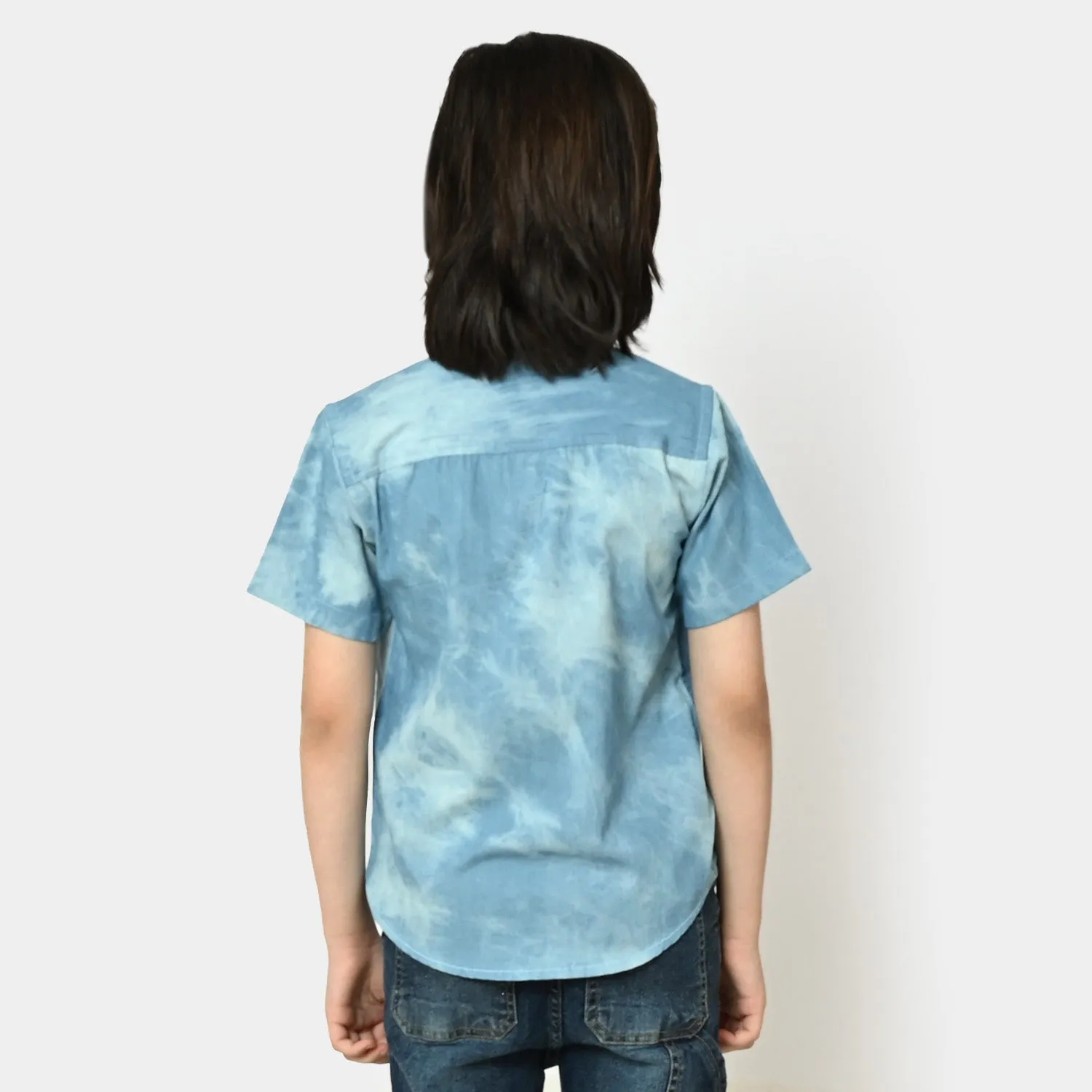 Boys Denim Basic Shirt - Light Blue