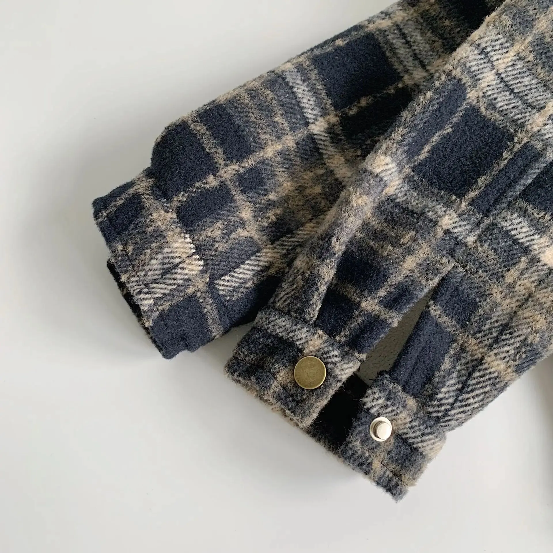 Boys Retro Plaid Fleece Shirt