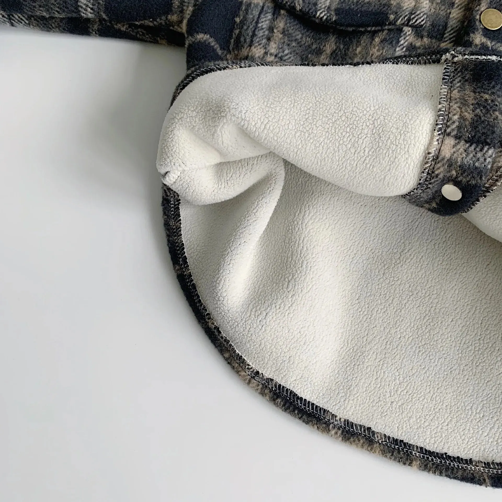 Boys Retro Plaid Fleece Shirt