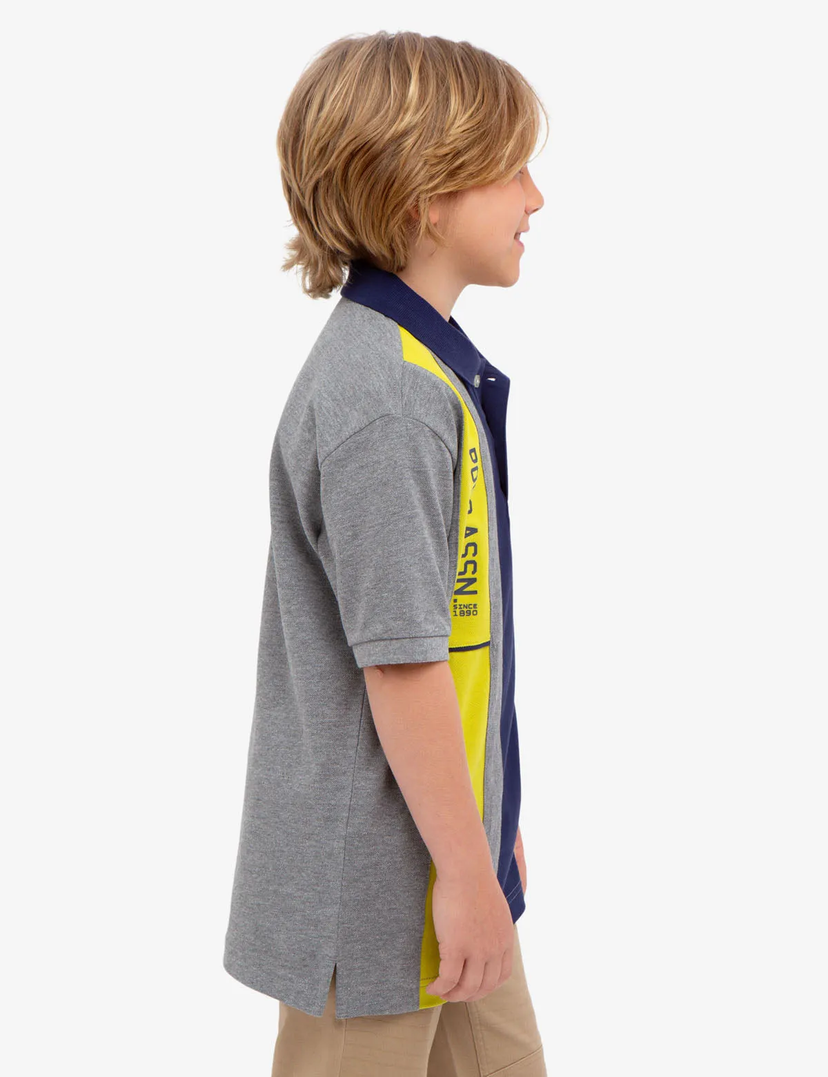 BOYS U.S. POLO ASSN. VERTICAL PIQUE POLO SHIRT