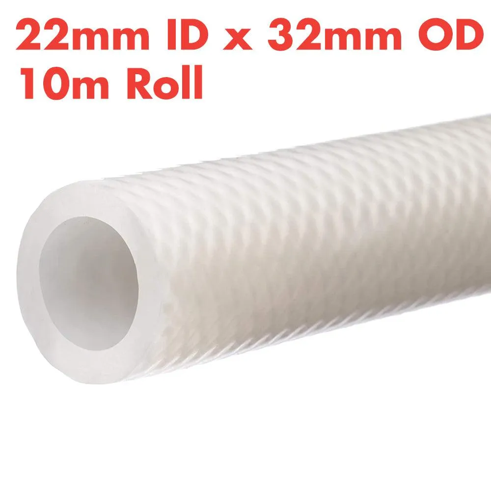 Braided Reinforced Silicone Hose (1') 22mm ID x 32mm OD (10 Meter Roll)