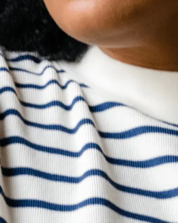 Brea Waffle Shirt | Midnight & Cream