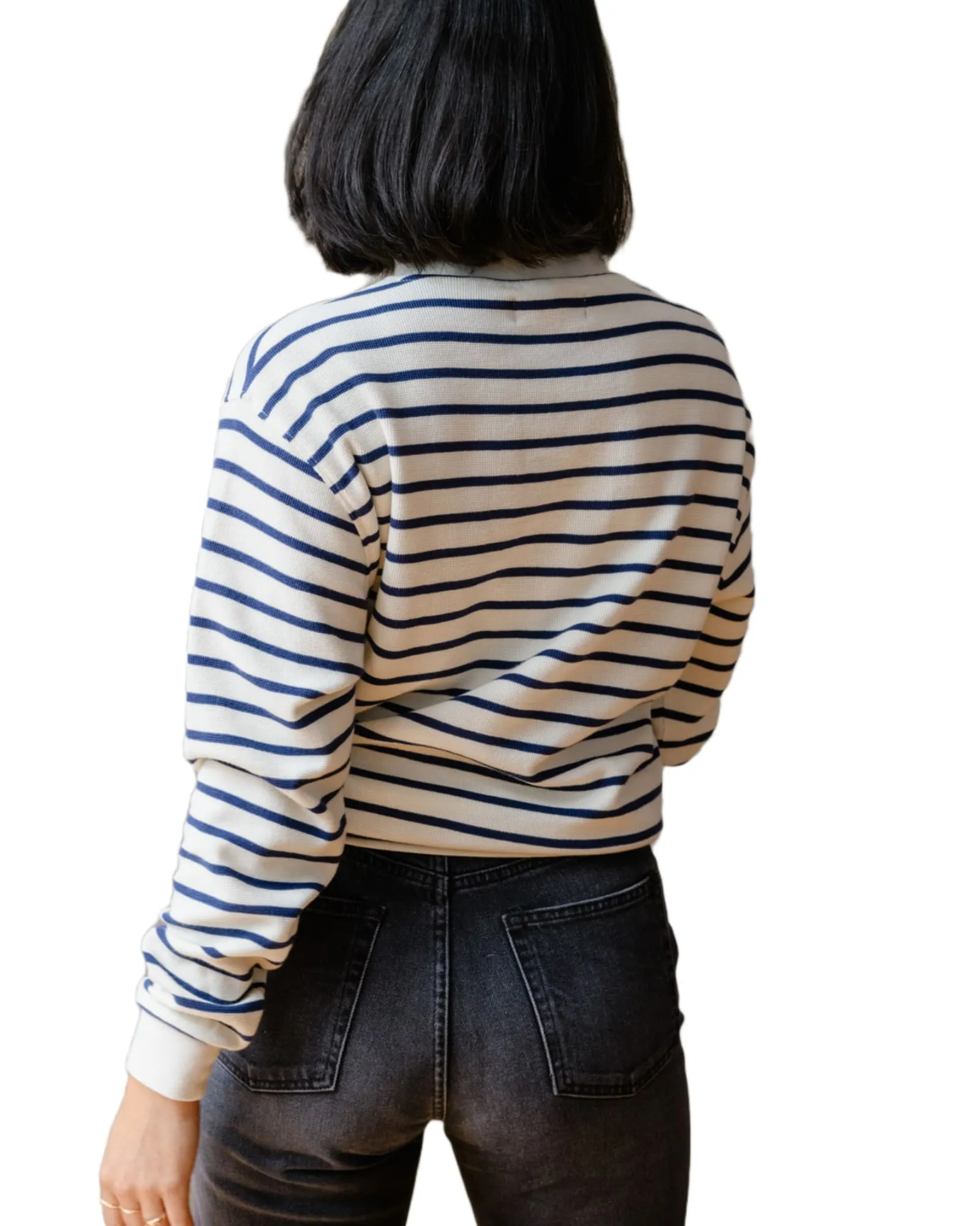 Brea Waffle Shirt | Midnight & Cream