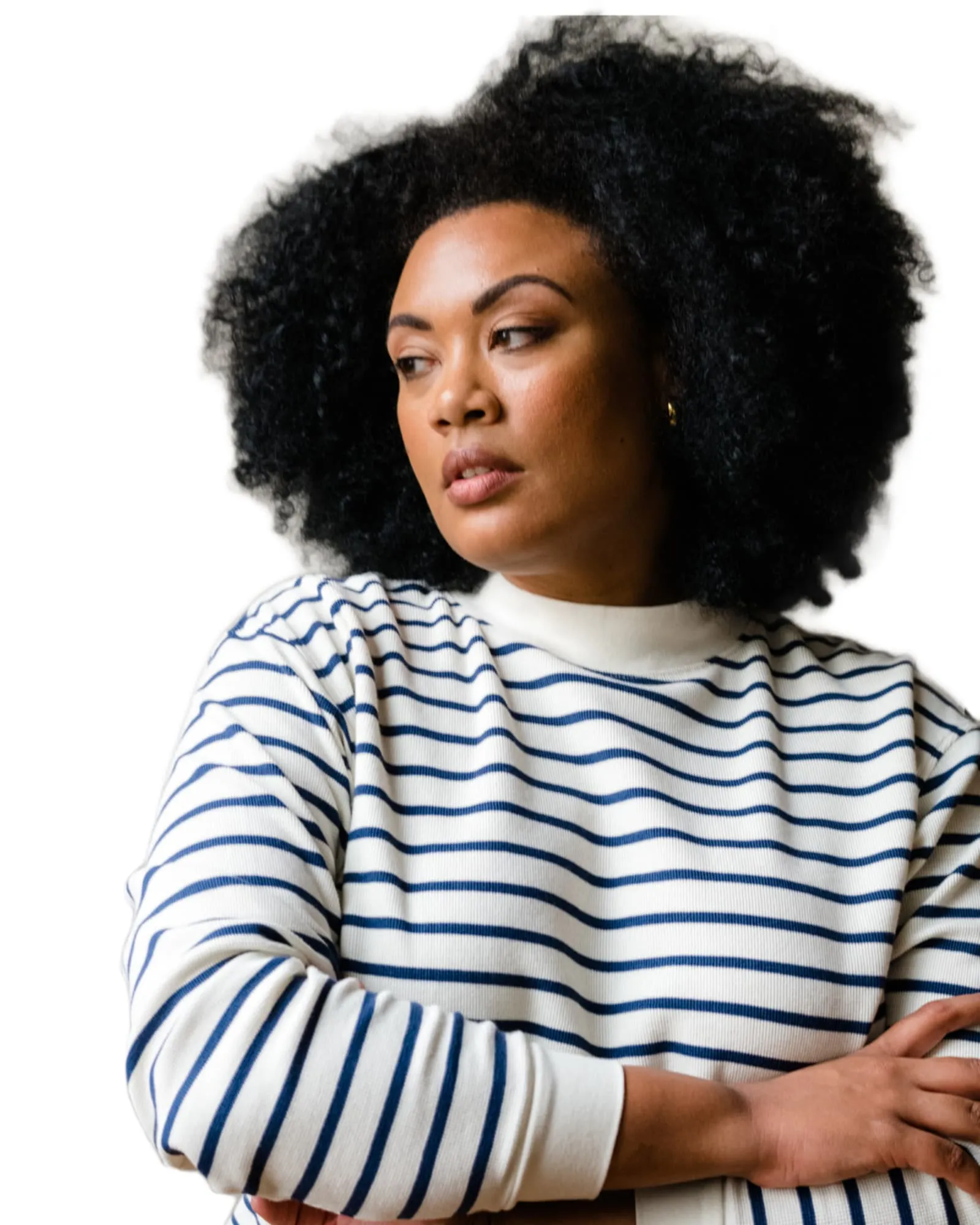 Brea Waffle Shirt | Midnight & Cream