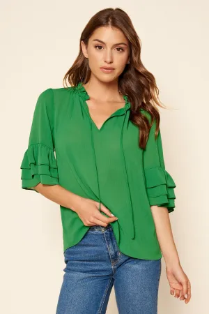 Break Room Ruffle Blouse