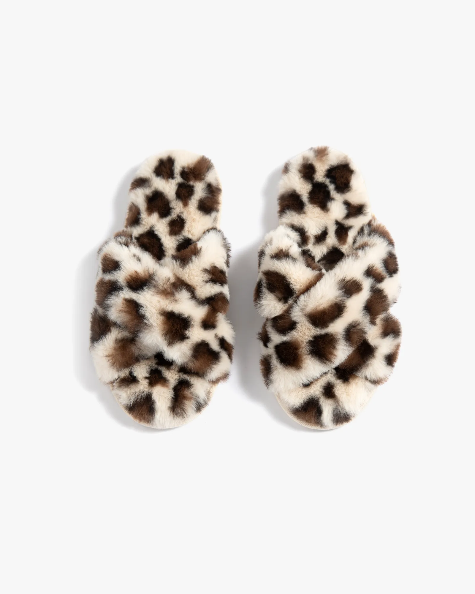 Brenda Animal Print Slippers, S/M | Black / Tan