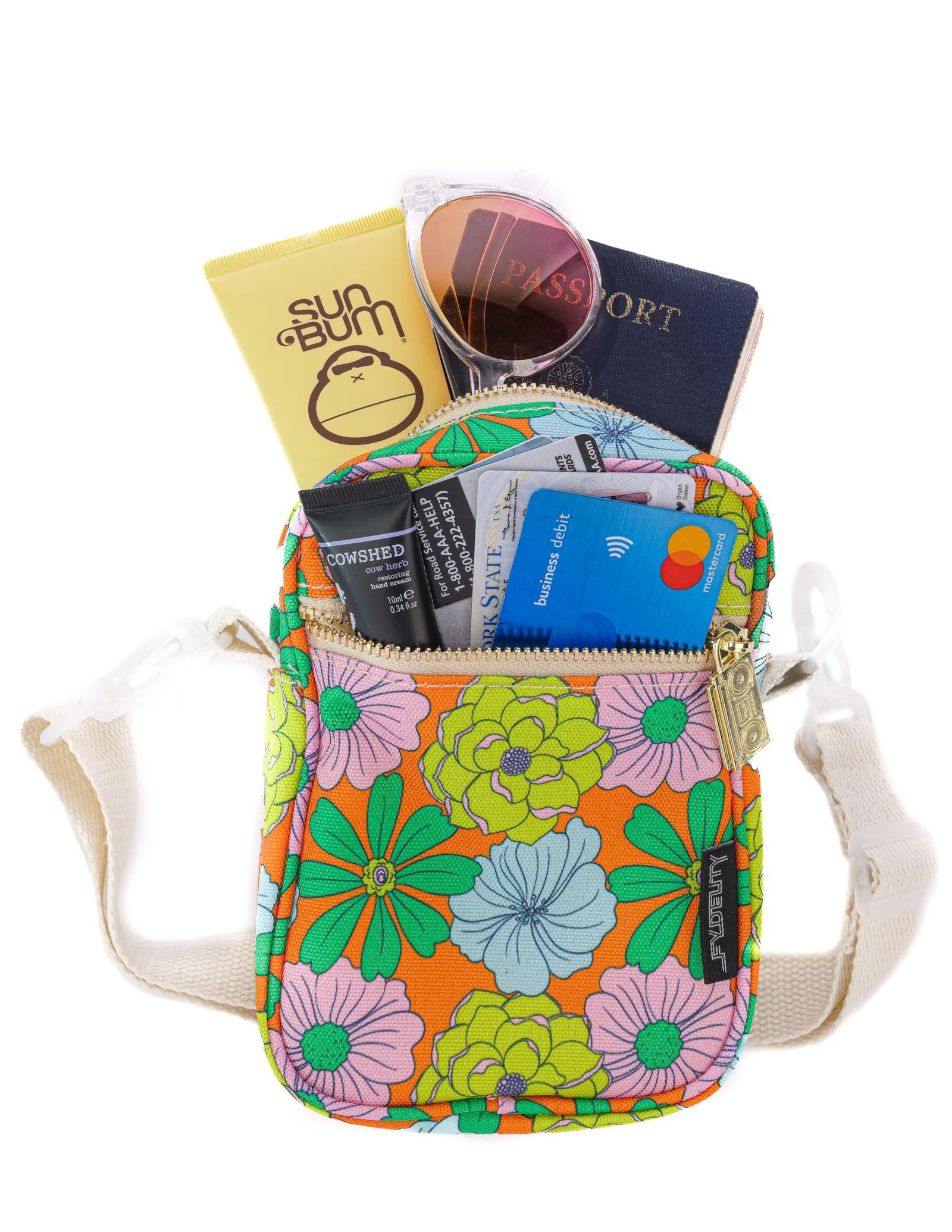 Brick Bag | Mini Crossbody | Recycled RPET | Floral Orange