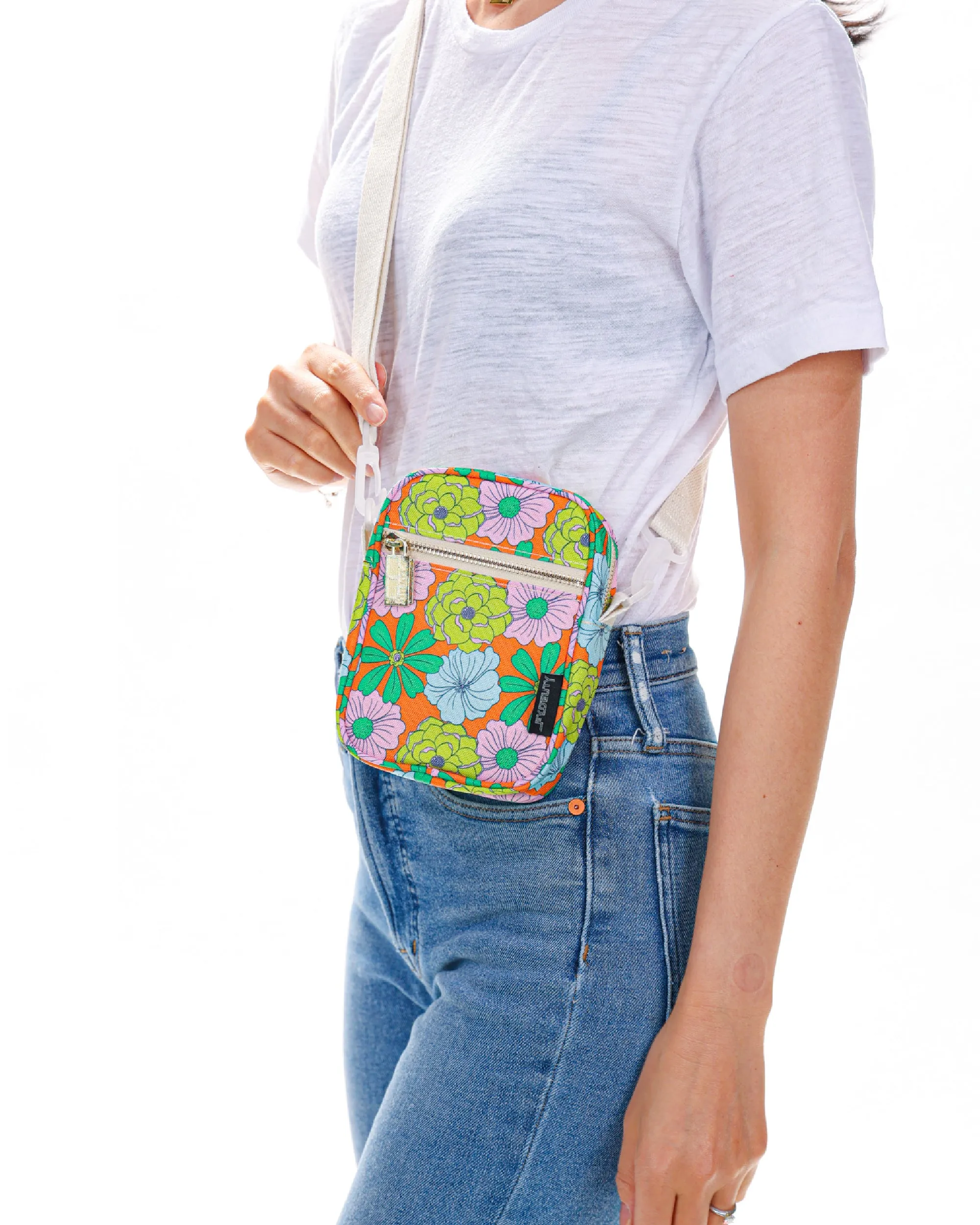 Brick Bag | Mini Crossbody | Recycled RPET | Floral Orange