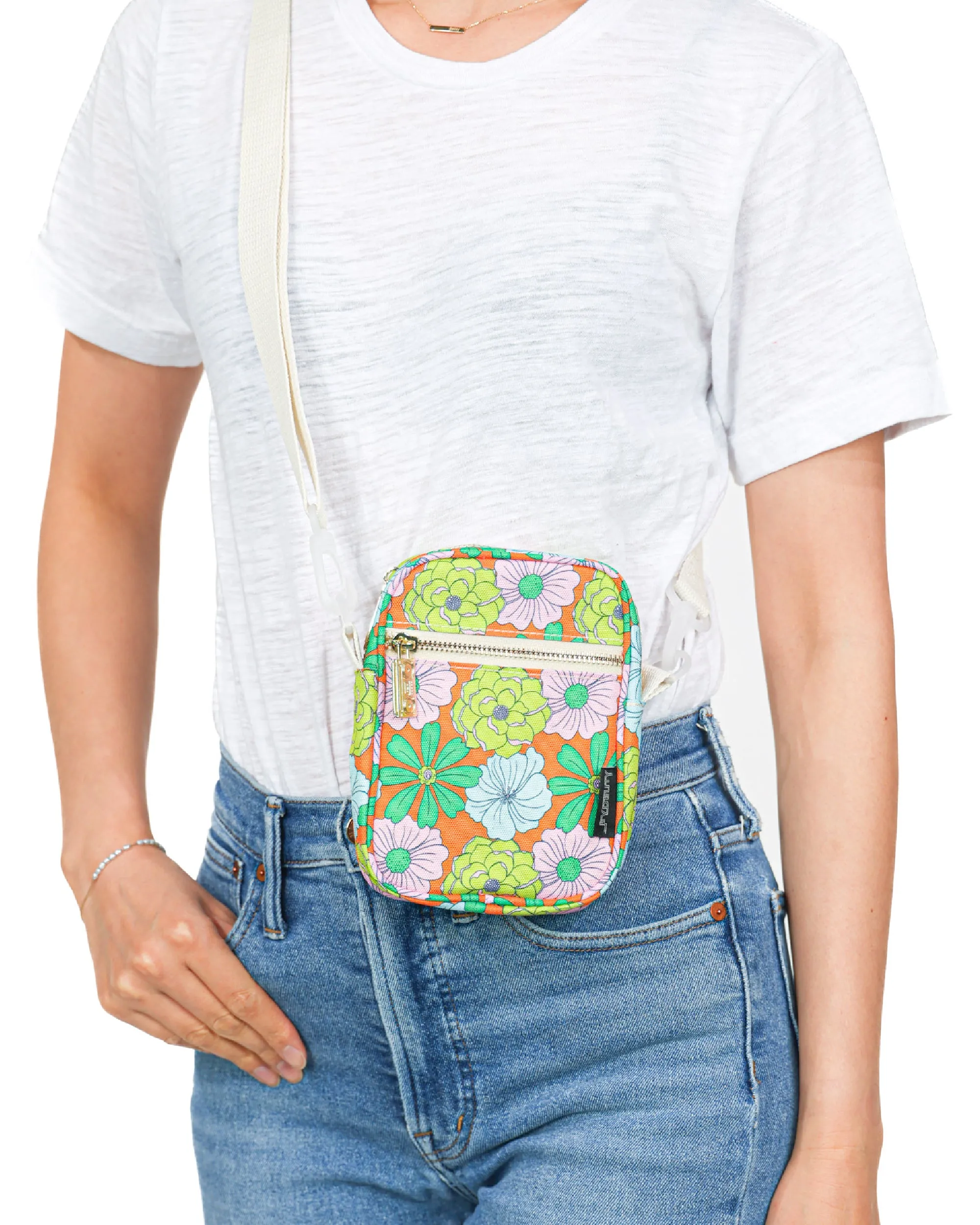 Brick Bag | Mini Crossbody | Recycled RPET | Floral Orange