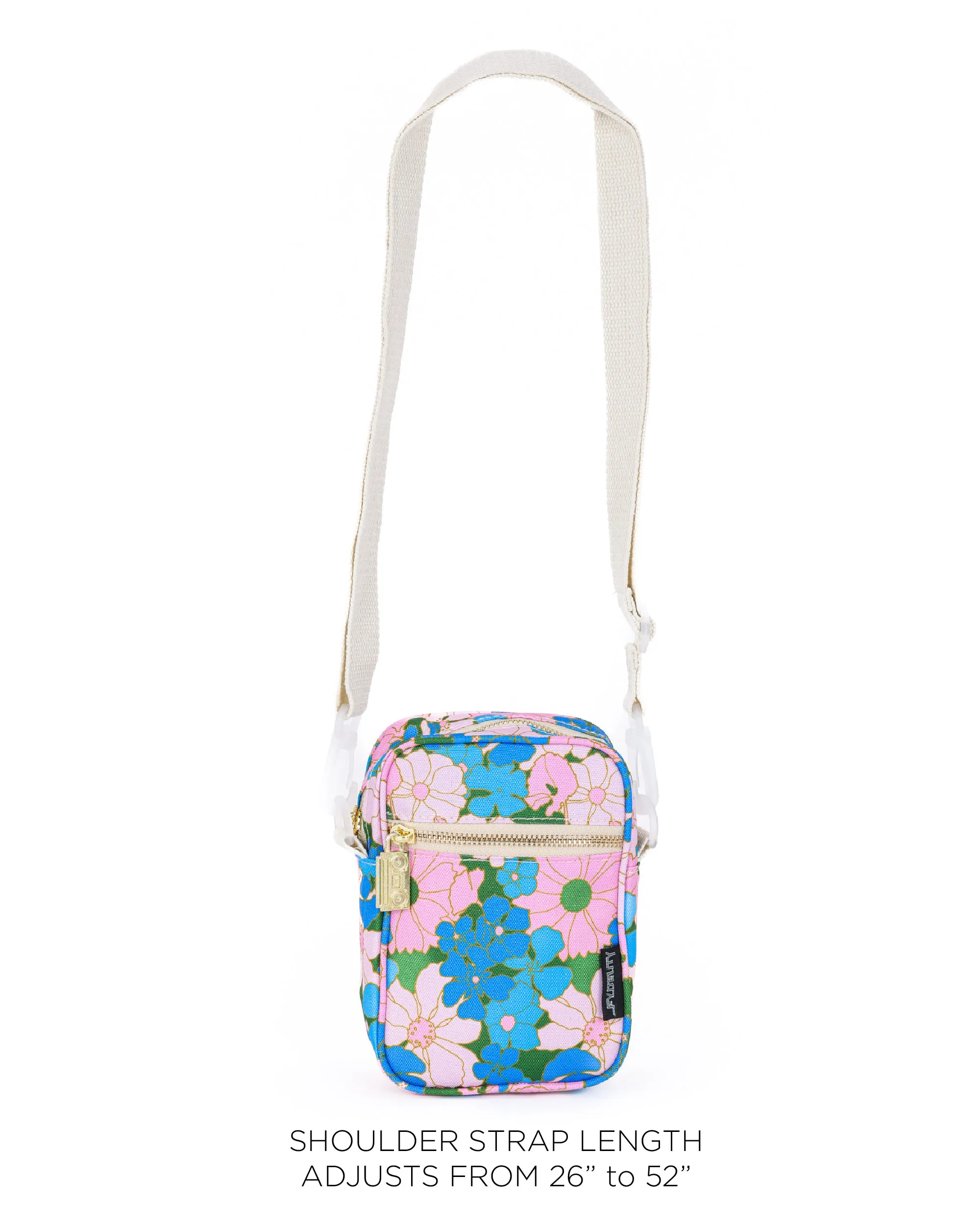 Brick Bag | Mini Crossbody | Recycled RPET | Floral Pink Blue