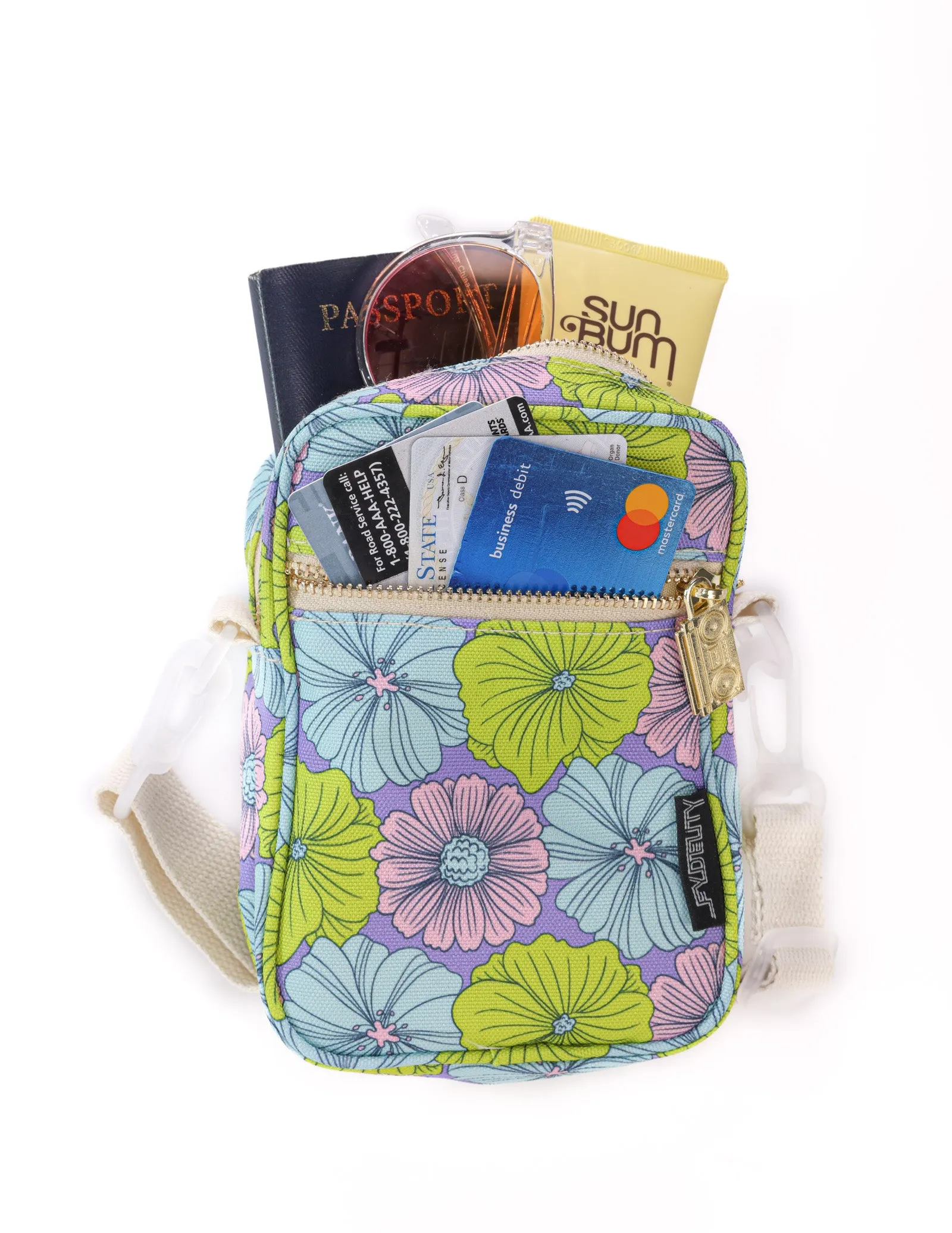Brick Bag | Mini Crossbody | Recycled RPET | Floral Purple