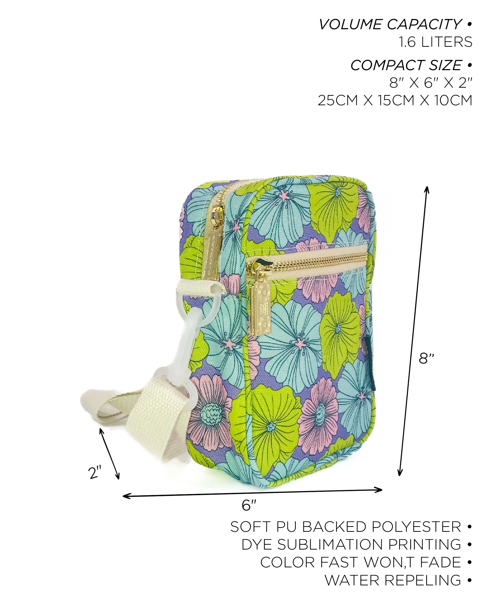 Brick Bag | Mini Crossbody | Recycled RPET | Floral Purple