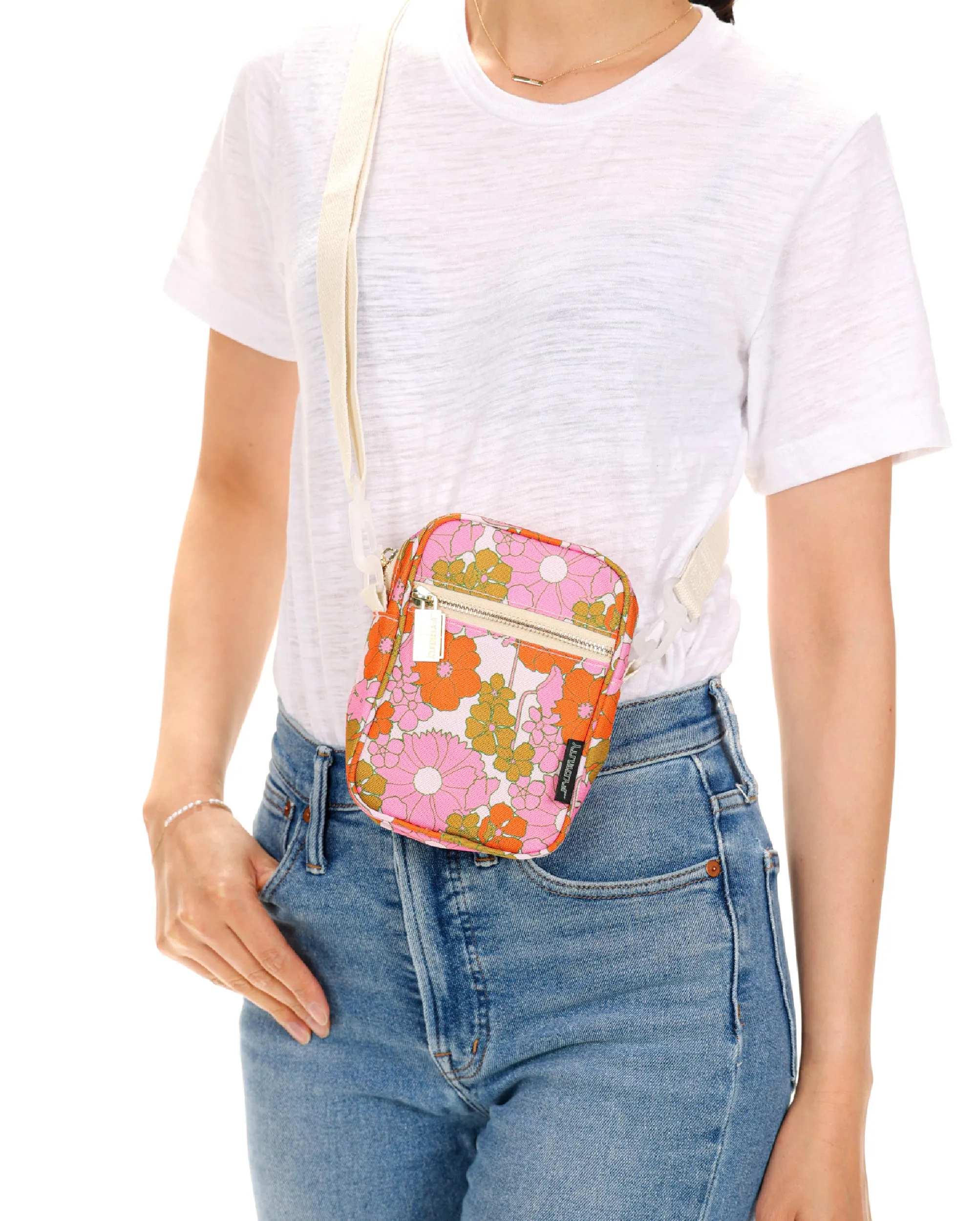 Brick Bag | Mini Crossbody | Recycled RPET | Floral Red Pink