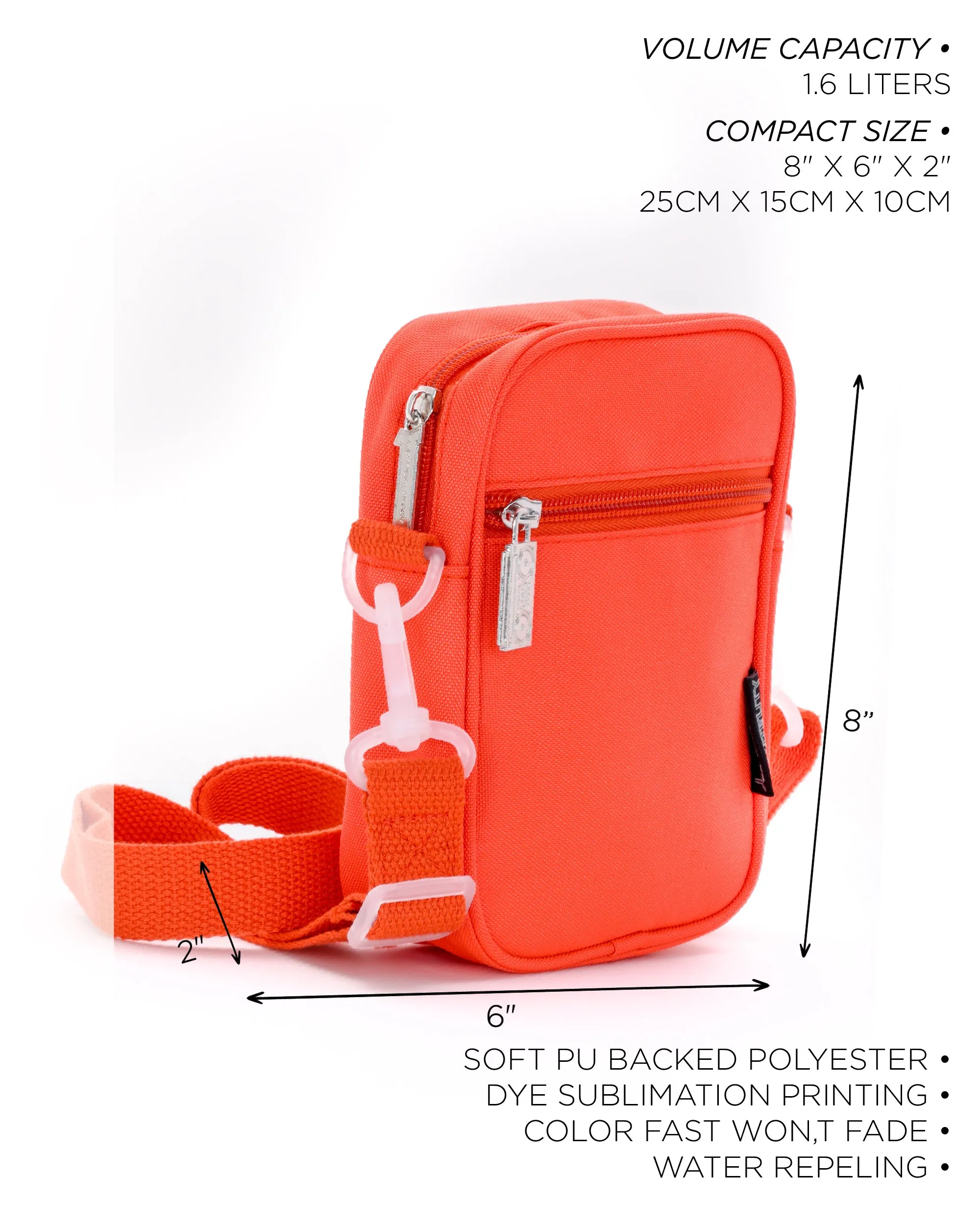 Brick Bag | Mini Crossbody | Recycled RPET | Neon Red