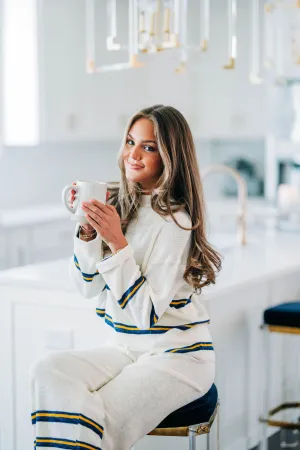 Brielle Striped Top - White