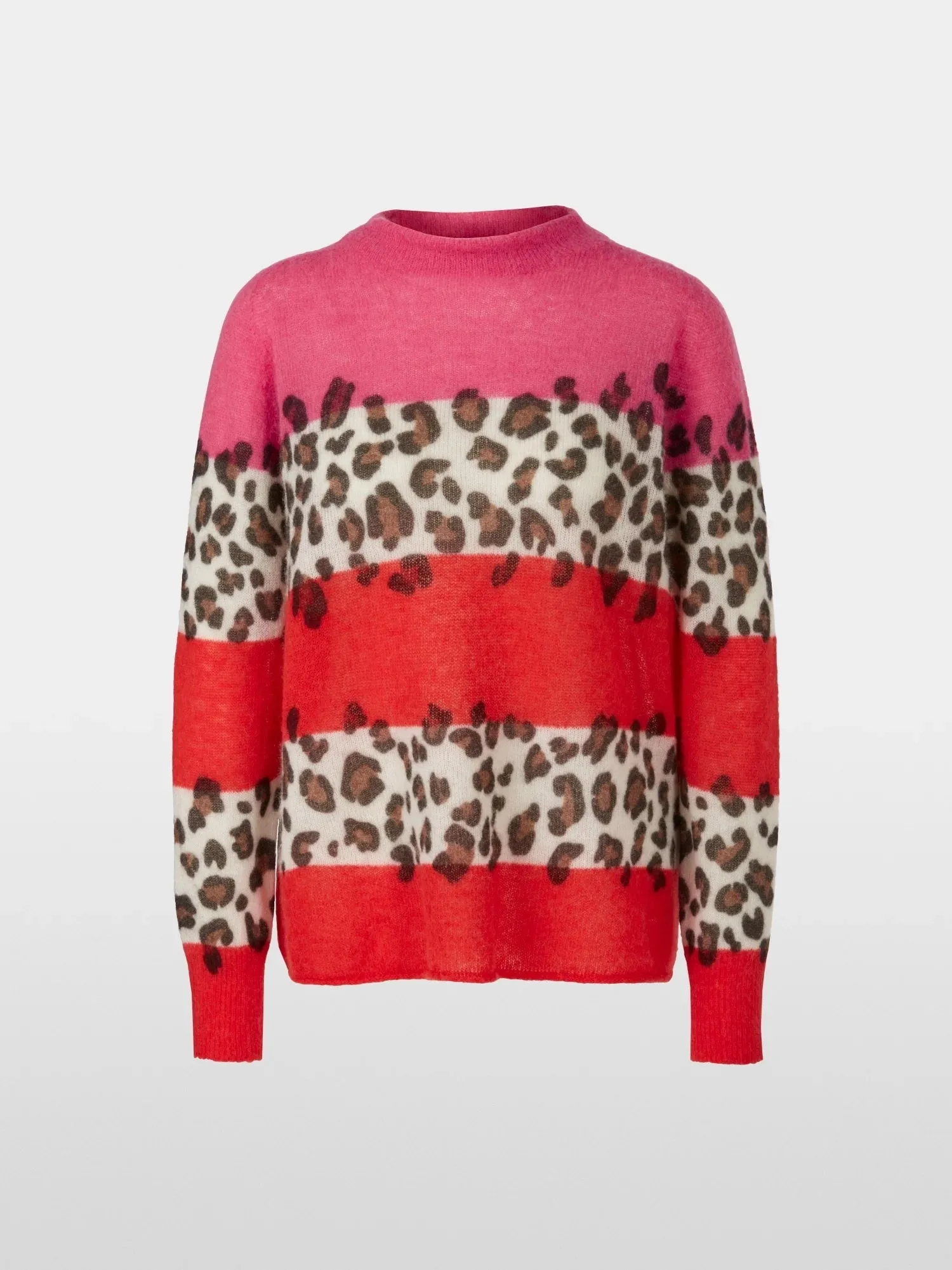 Bright Fire Red Alpaca Blend Leopard Sweater